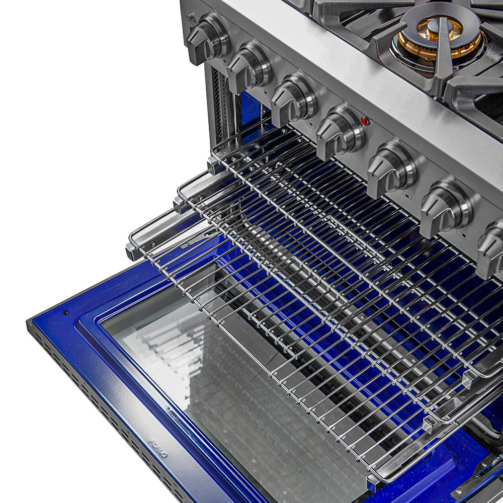 Forno Capriasca 36 in. 5.36 cu. ft. 6-Burner Stainless Steel Gas Range with Brass Burners | FFSGS6260-36