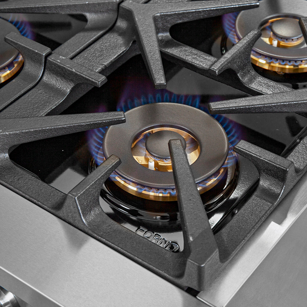 Forno Capriasca 36 in. 5.36 cu. ft. 6-Burner Stainless Steel Gas Range with Brass Burners | FFSGS6260-36