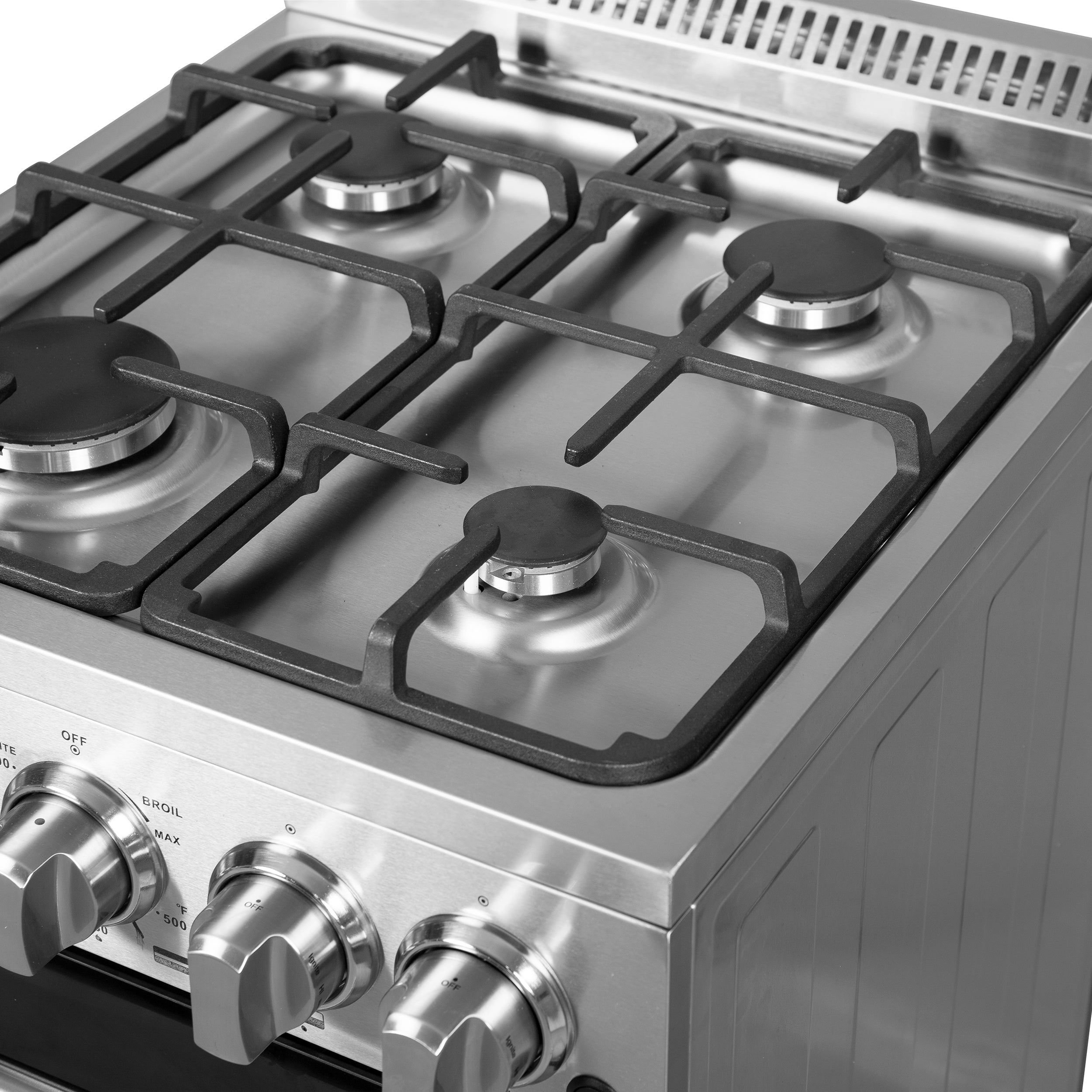 Forno Lamazze 20 in. 2.05 cu.ft. Stainless Steel Gas Range with 4 Burners and Storage Drawer | FFSGS6265-20