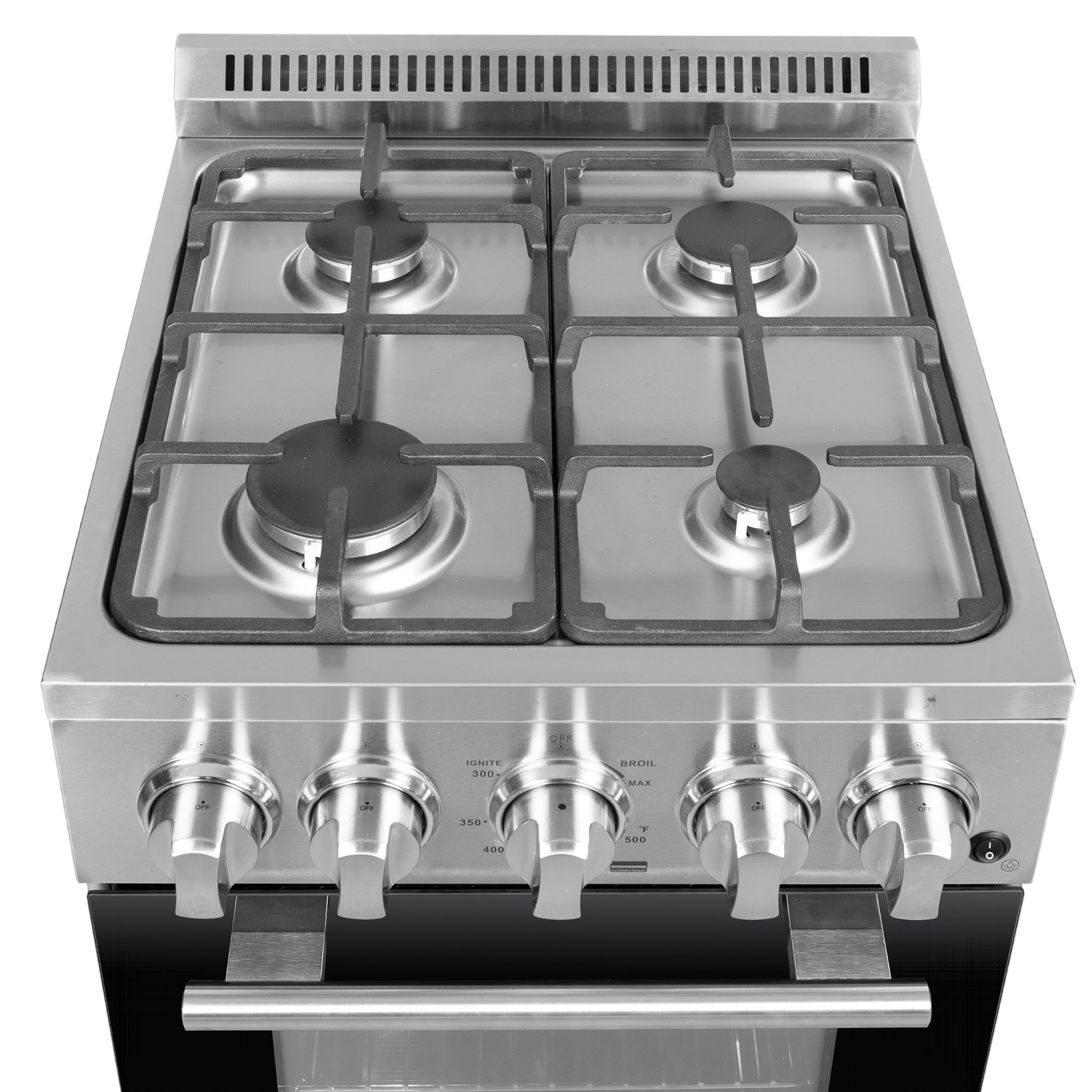 Forno Lamazze 20 in. 2.05 cu.ft. Stainless Steel Gas Range with 4 Burners and Storage Drawer | FFSGS6265-20