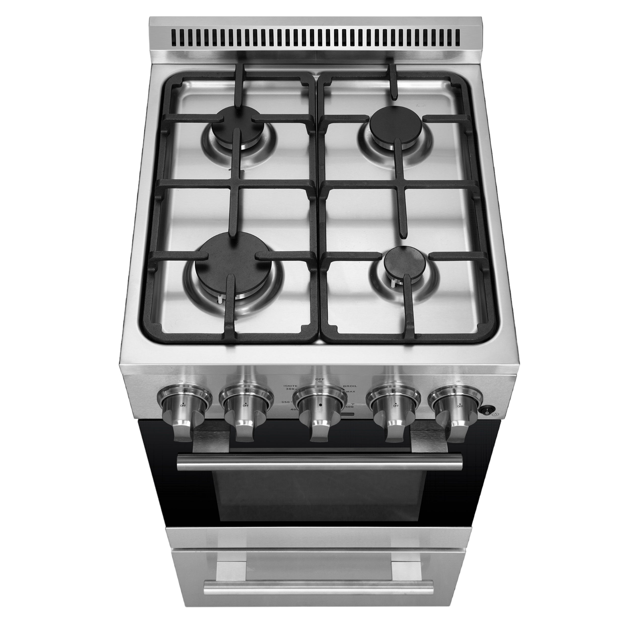 Forno Lamazze 20 in. 2.05 cu.ft. Stainless Steel Gas Range with 4 Burners and Storage Drawer | FFSGS6265-20
