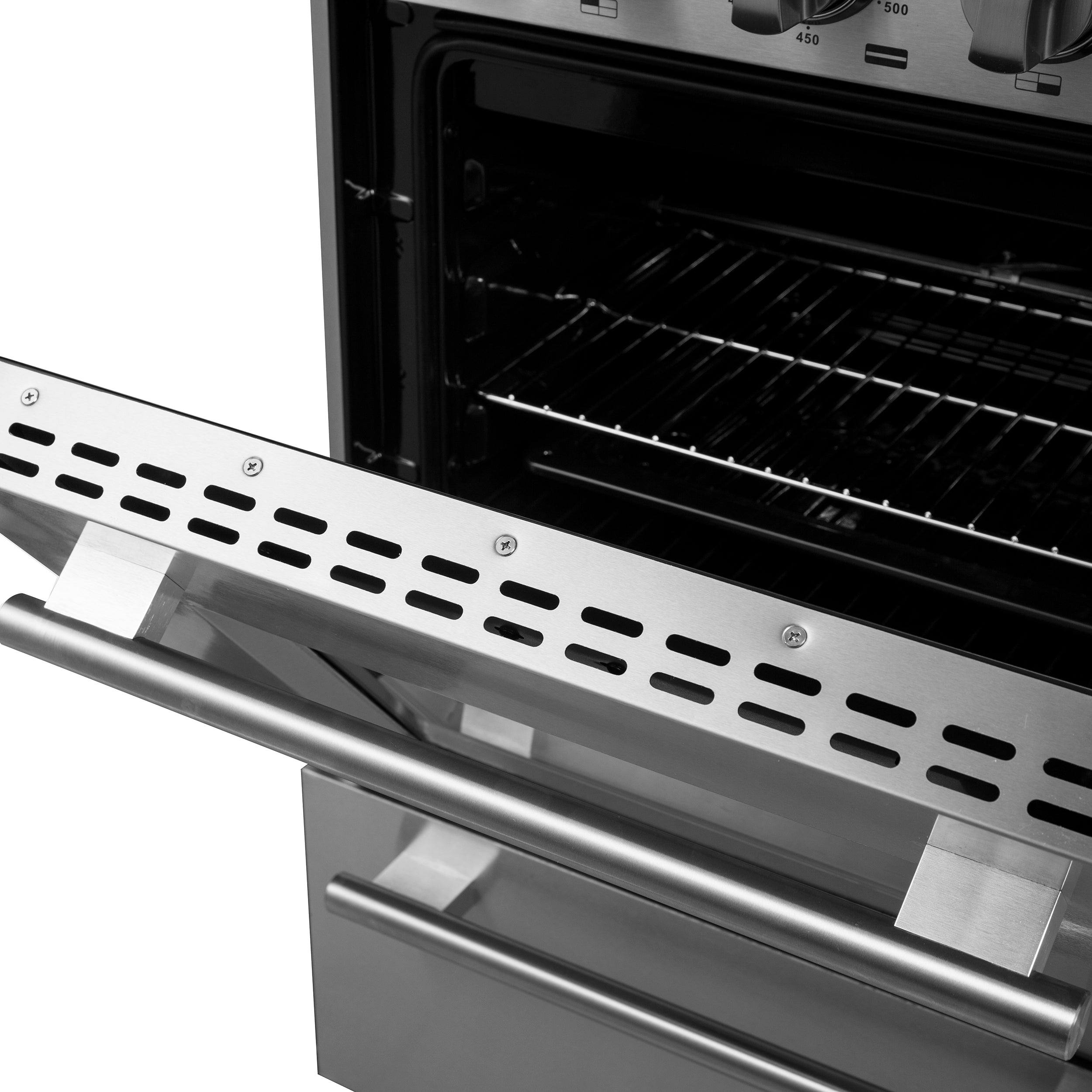 Forno Breno 24 in. 2.3 cu.ft. Stainless Steel Gas Range with 4 Burners, Air Fry Kit and Storage Drawer | FFSGS6272-24