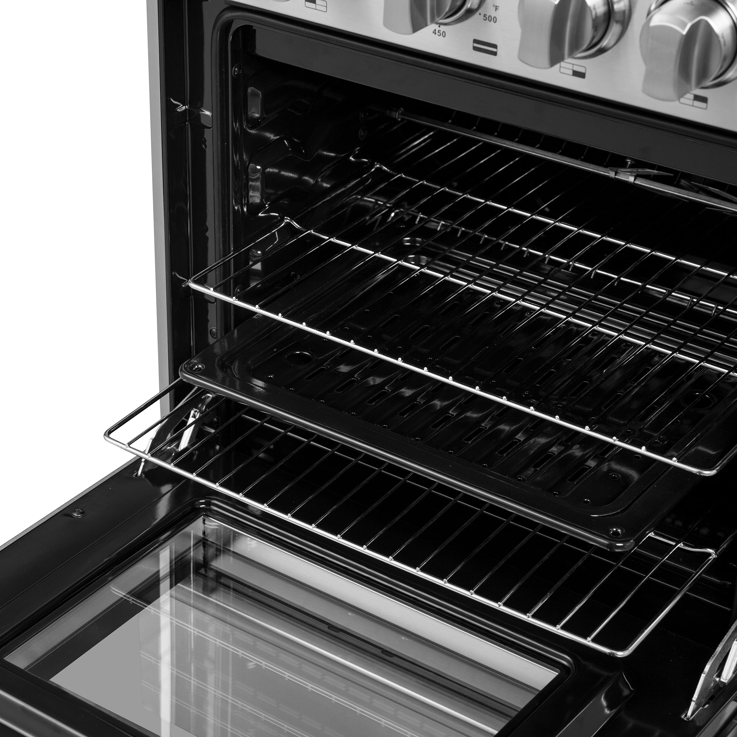 Forno Breno 24 in. 2.3 cu.ft. Stainless Steel Gas Range with 4 Burners, Air Fry Kit and Storage Drawer | FFSGS6272-24