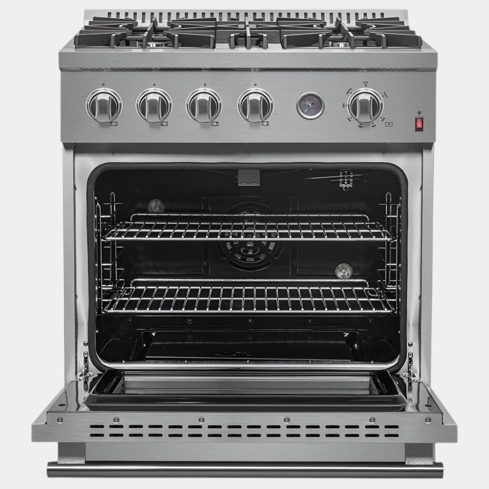 Forno Marco 30 in. 4.32 cu.ft. Stainless Steel Gas Range with 4 Burners | FFSGS6277-30