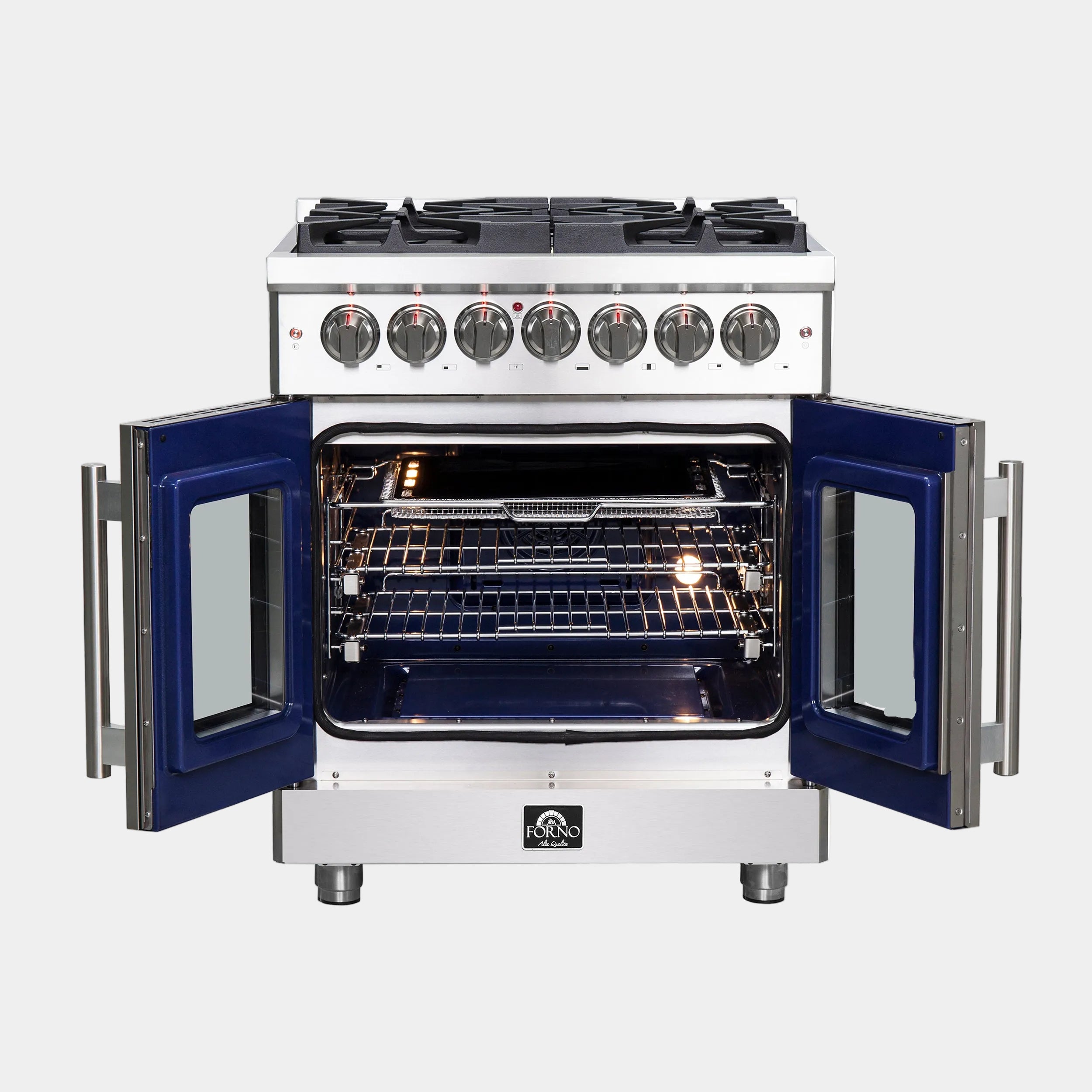 Forno Massimo 30 in. 4.32 cu. ft. 5-Burner Stainless Steel French Door Dual Fuel Range | FFSGS6325-30