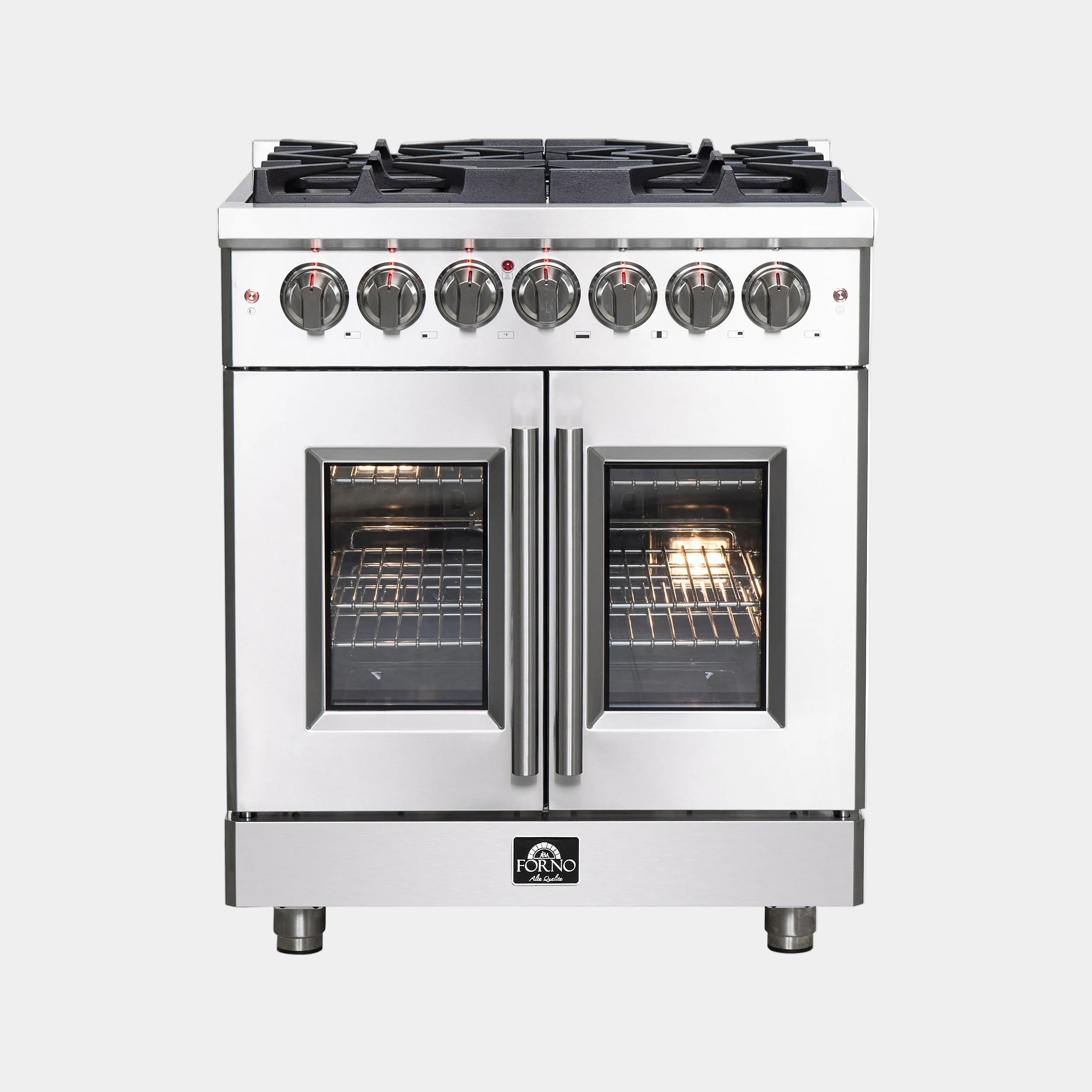 Forno Massimo 30 in. 4.32 cu. ft. 5-Burner Stainless Steel French Door Dual Fuel Range | FFSGS6325-30
