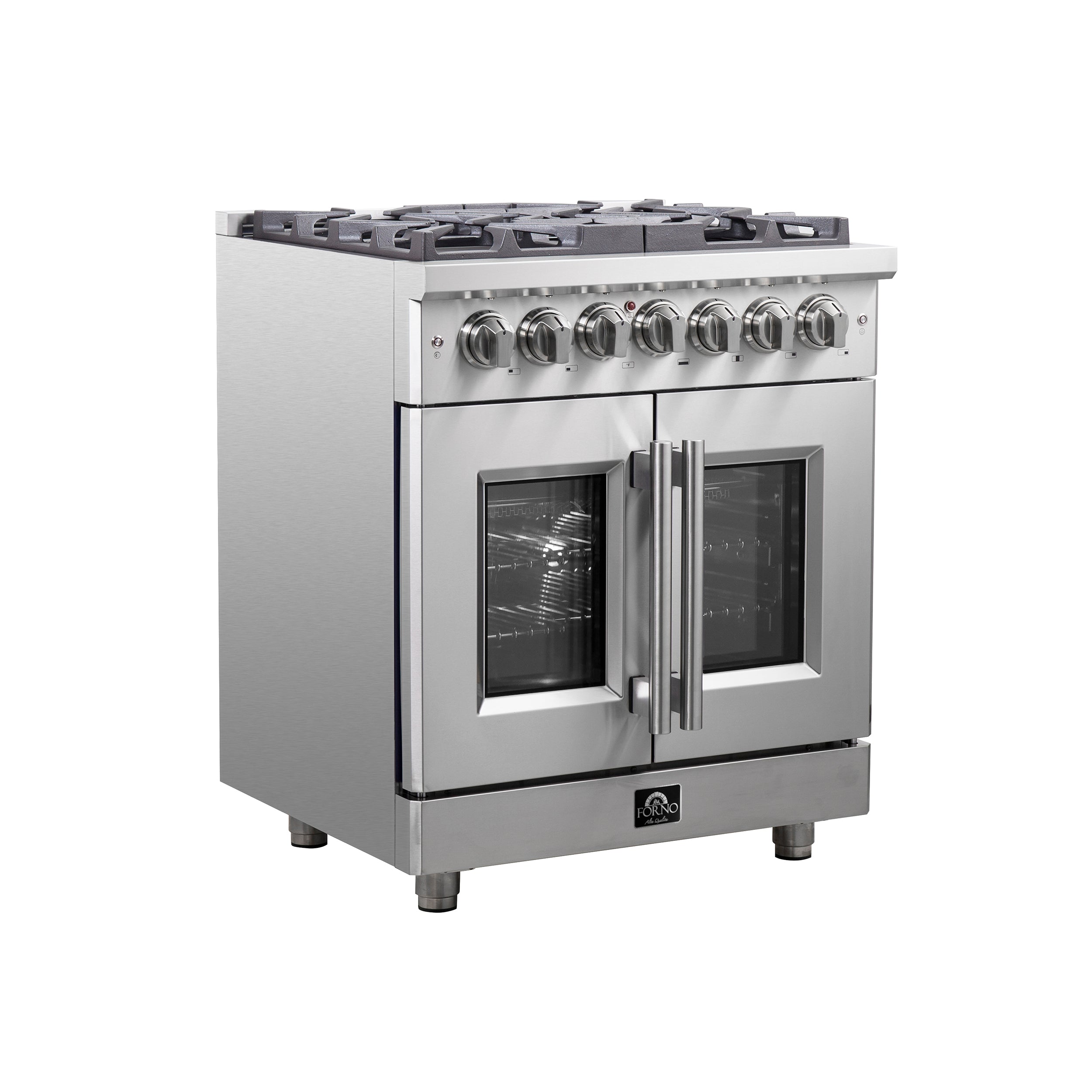 Forno Massimo 30 in. 4.32 cu. ft. 5-Burner Stainless Steel French Door Dual Fuel Range | FFSGS6325-30