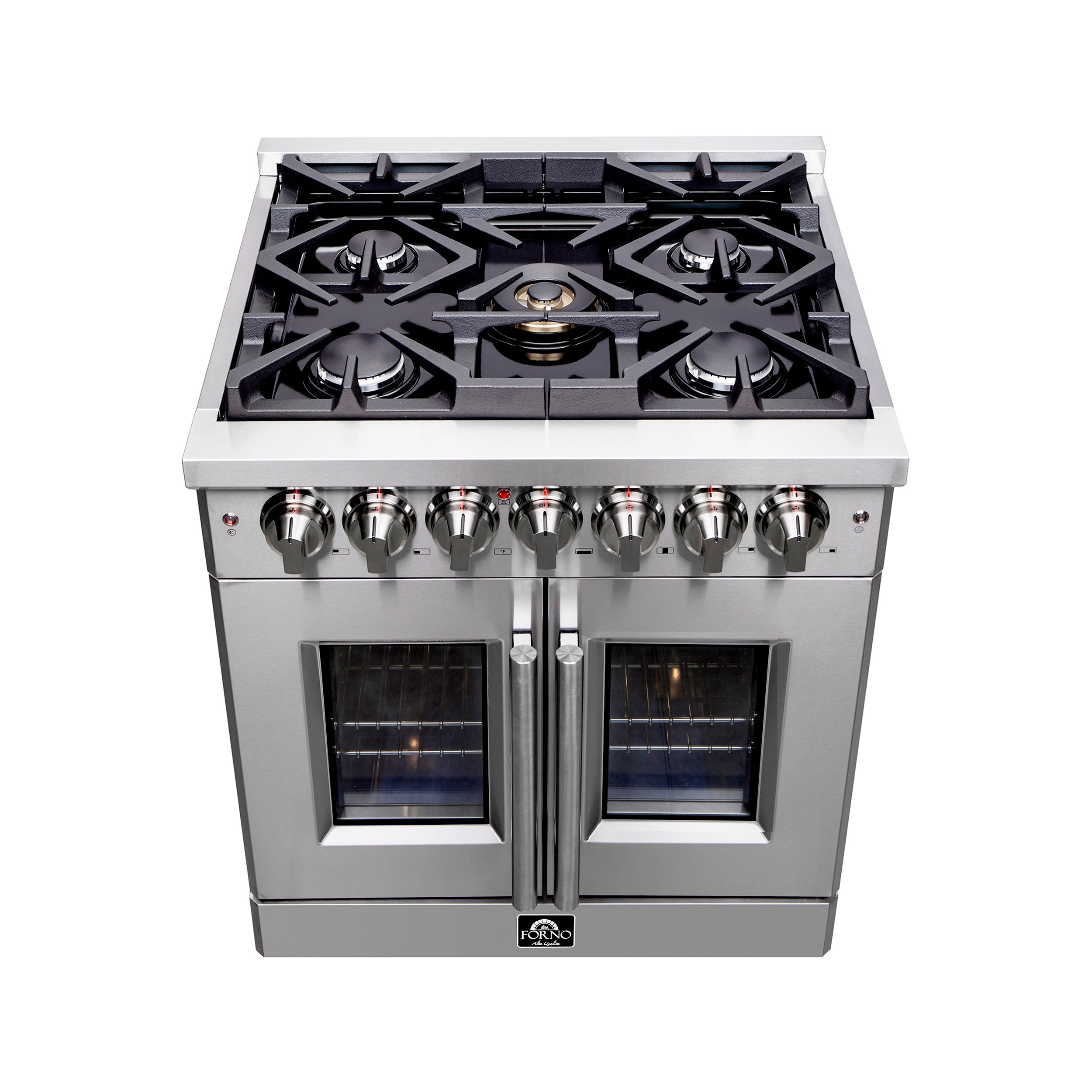 Forno Massimo 30 in. 4.32 cu. ft. 5-Burner Stainless Steel French Door Dual Fuel Range | FFSGS6325-30
