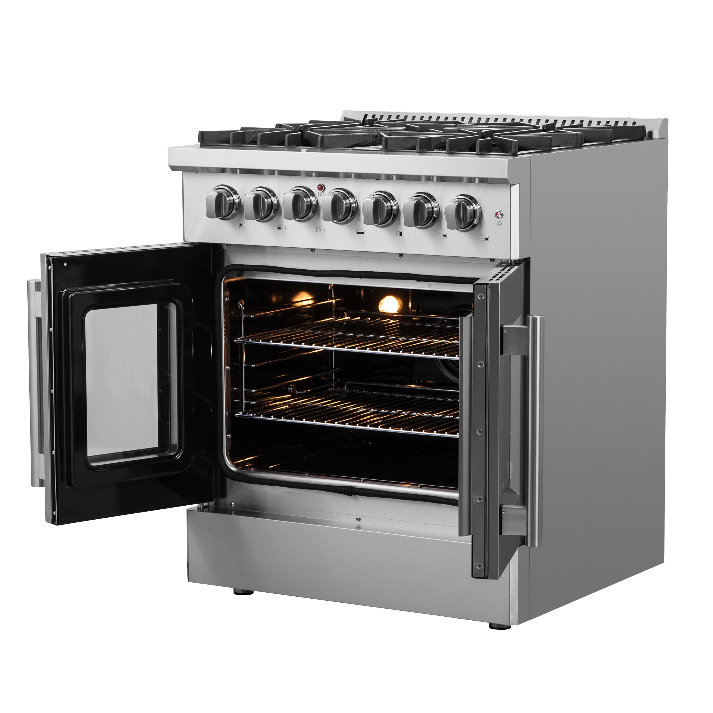 Forno Galiano 30 in. 4.32 cu. ft. 5-Burner Stainless Steel French Door Dual Fuel Range | FFSGS6356-30