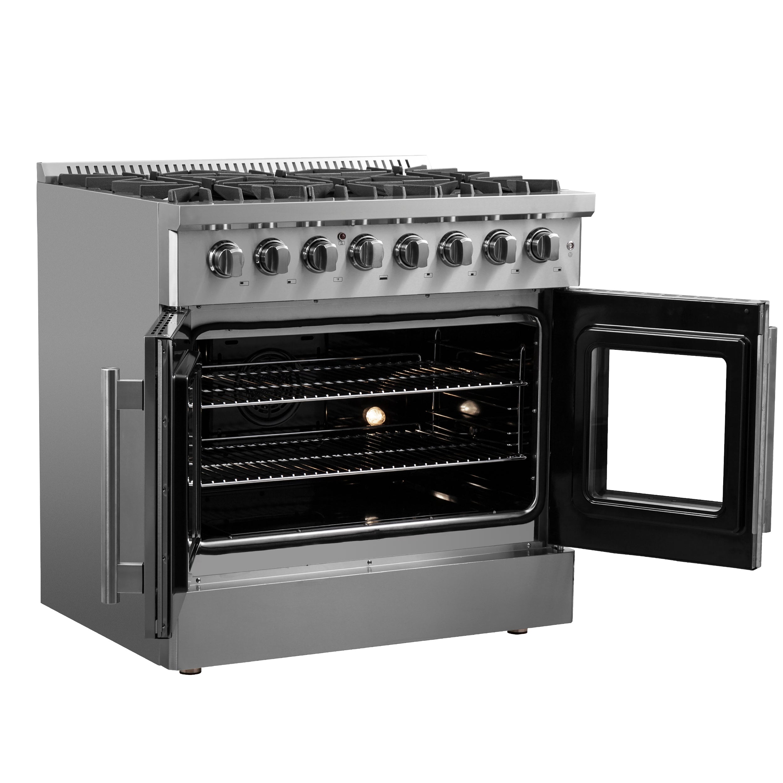 Forno Galiano 36 in. 5.26 cu. ft. 6-Burner Stainless Steel French Door Dual Fuel Range | FFSGS6356-36