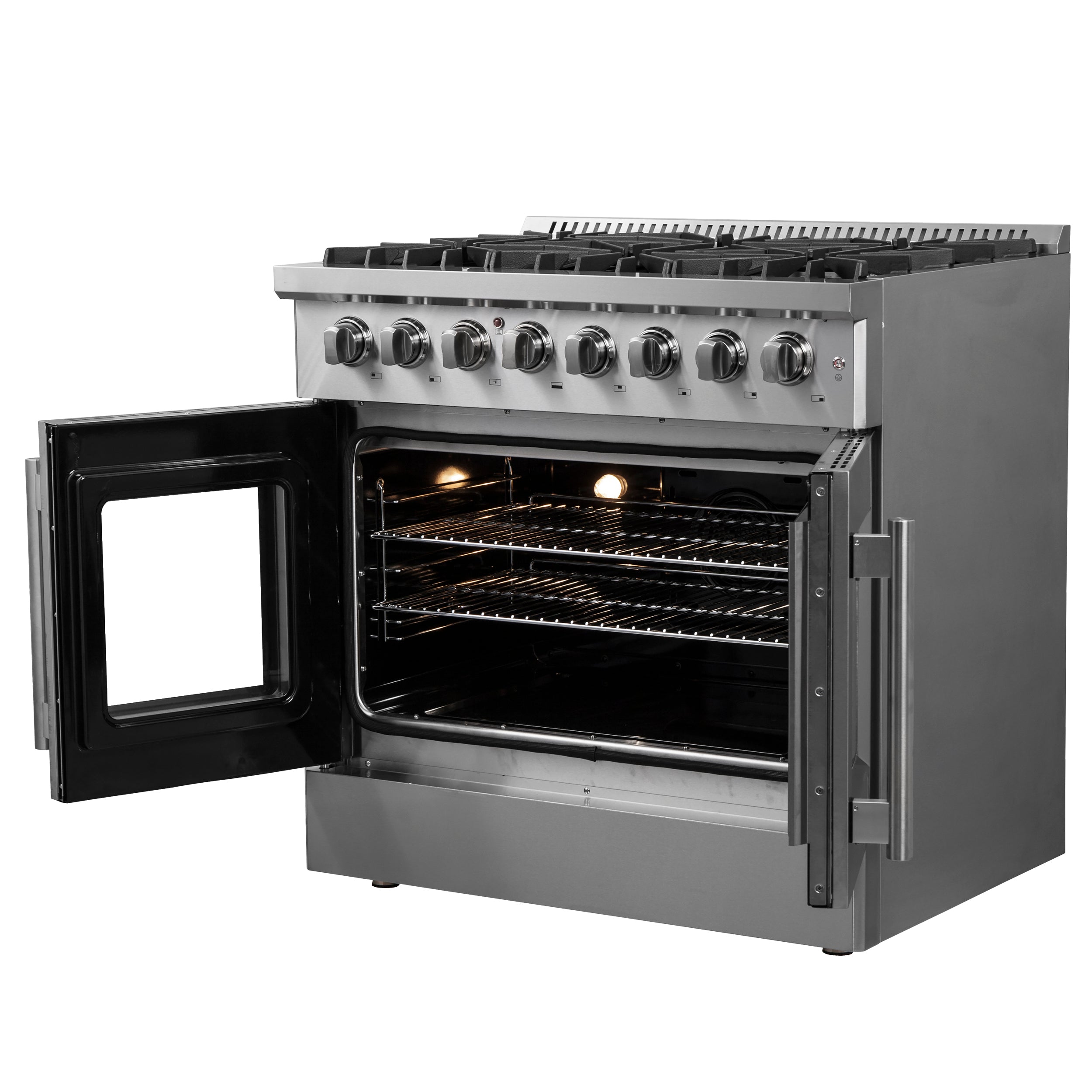 Forno Galiano 36 in. 5.26 cu. ft. 6-Burner Stainless Steel French Door Dual Fuel Range | FFSGS6356-36