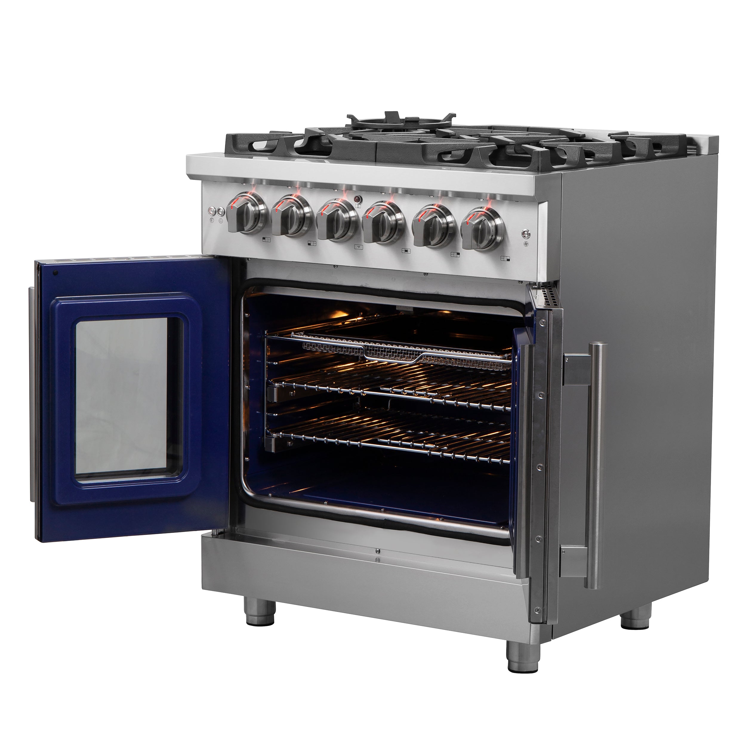 Forno Massimo 30 in. 4.32 cu. ft. 5-Burner Stainless Steel French Door Gas Range | FFSGS6439-30
