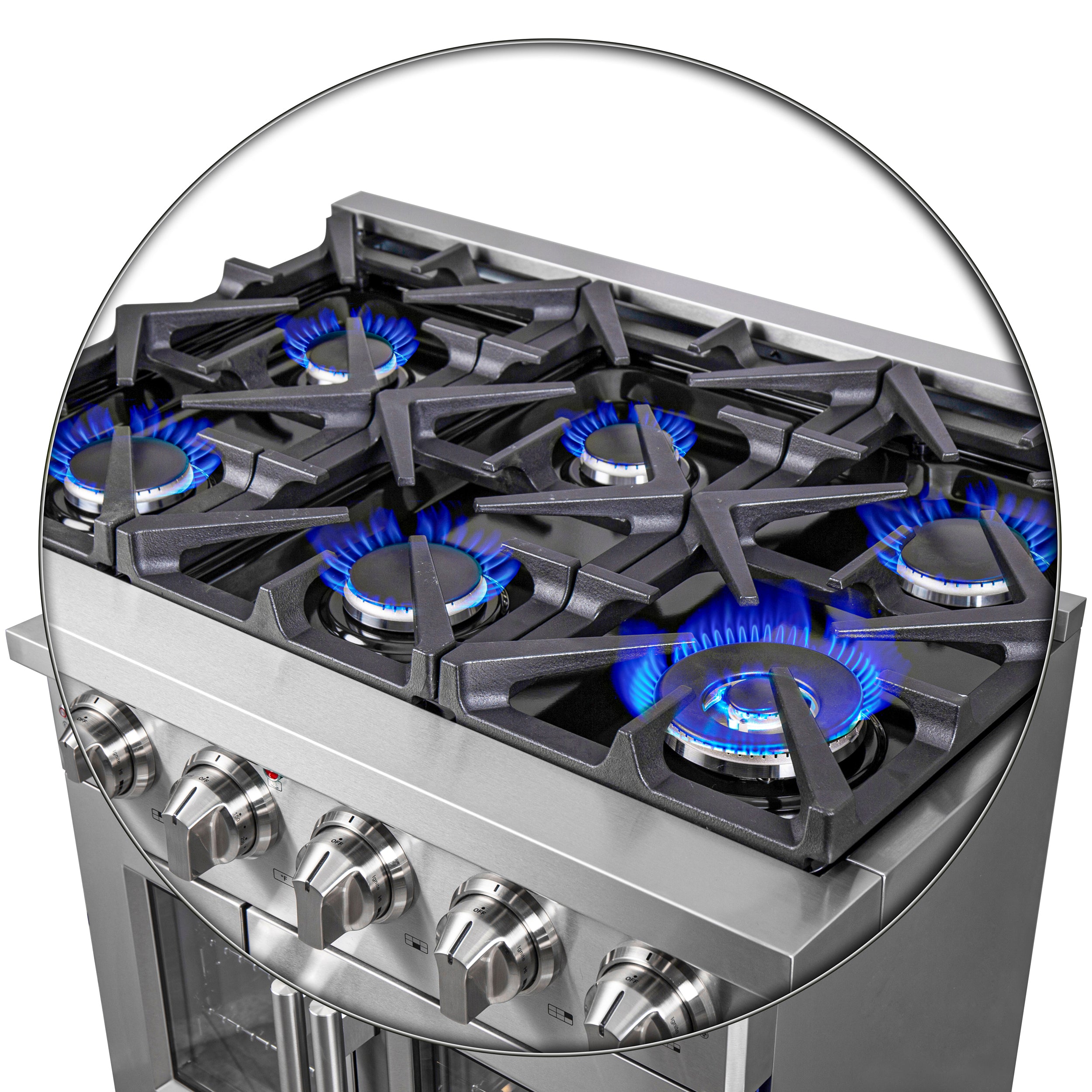 Forno Massimo 36 in. 5.36 cu. ft. 6-Burner Stainless Steel French Door Gas Range | FFSGS6439-36