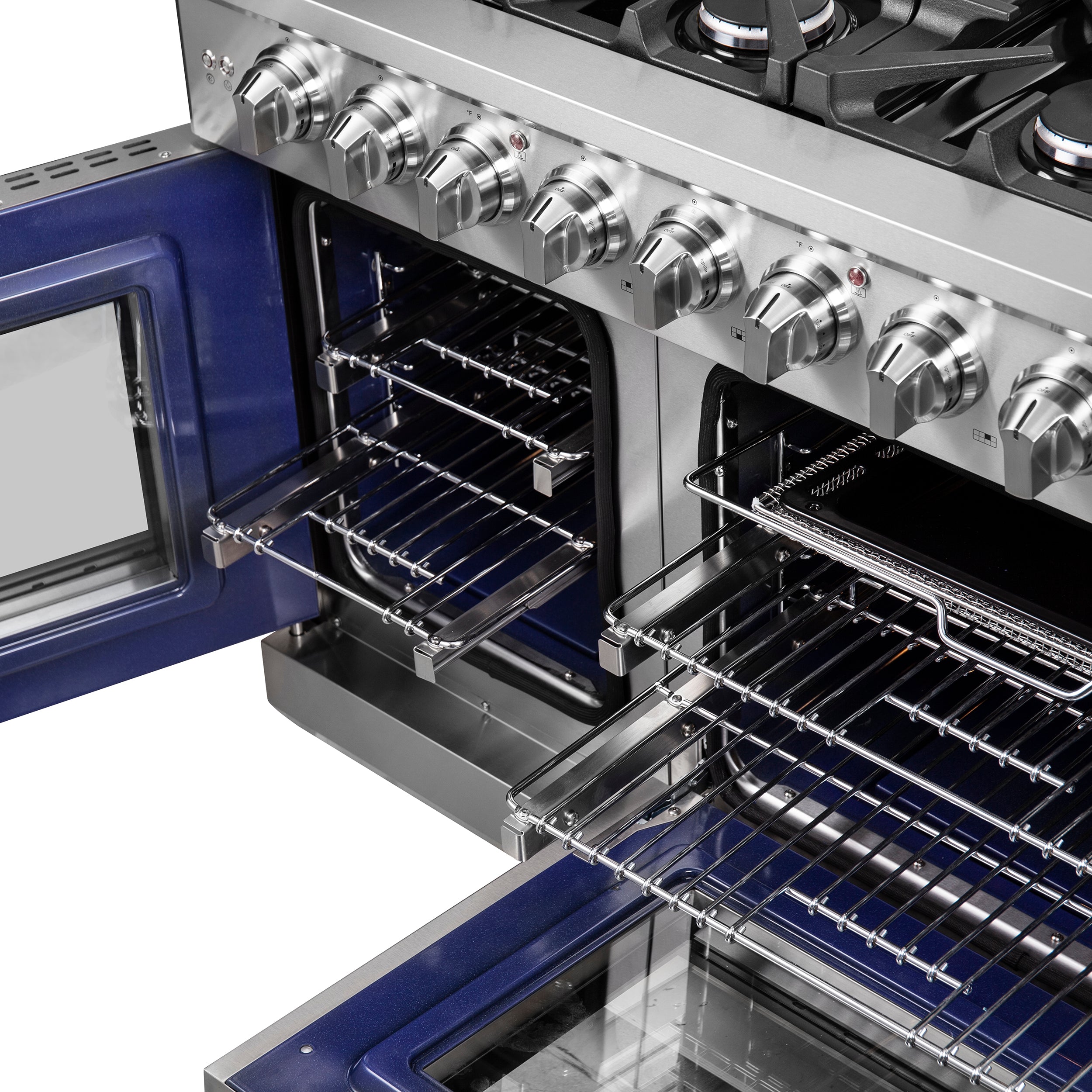 Forno Massimo 48 in. 6.58 cu. ft. 8-Burner Stainless Steel French Door Gas Range with Brass Burners | FFSGS6439-48