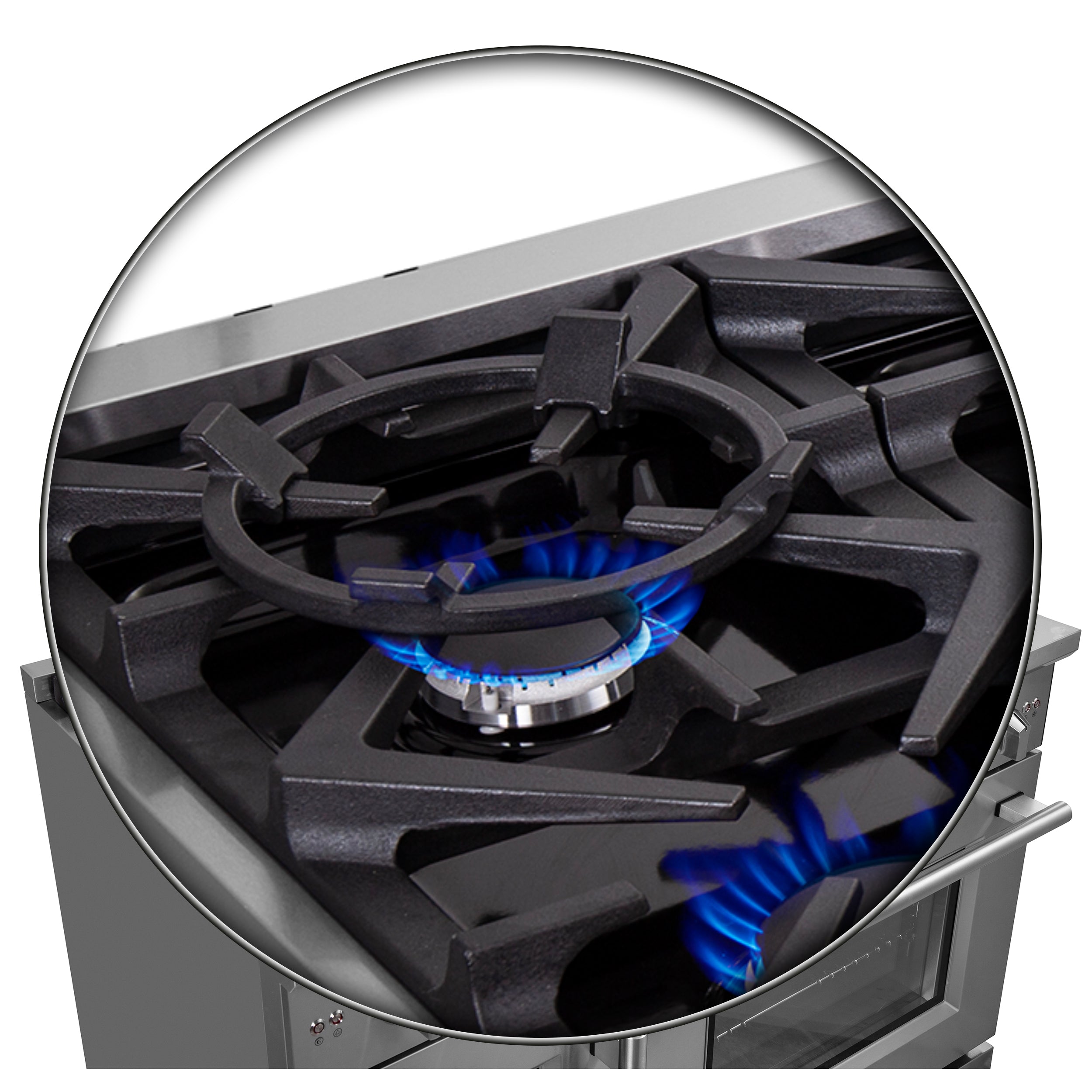 Forno Massimo 48 in. 6.58 cu. ft. 8-Burner Stainless Steel French Door Gas Range with Brass Burners | FFSGS6439-48