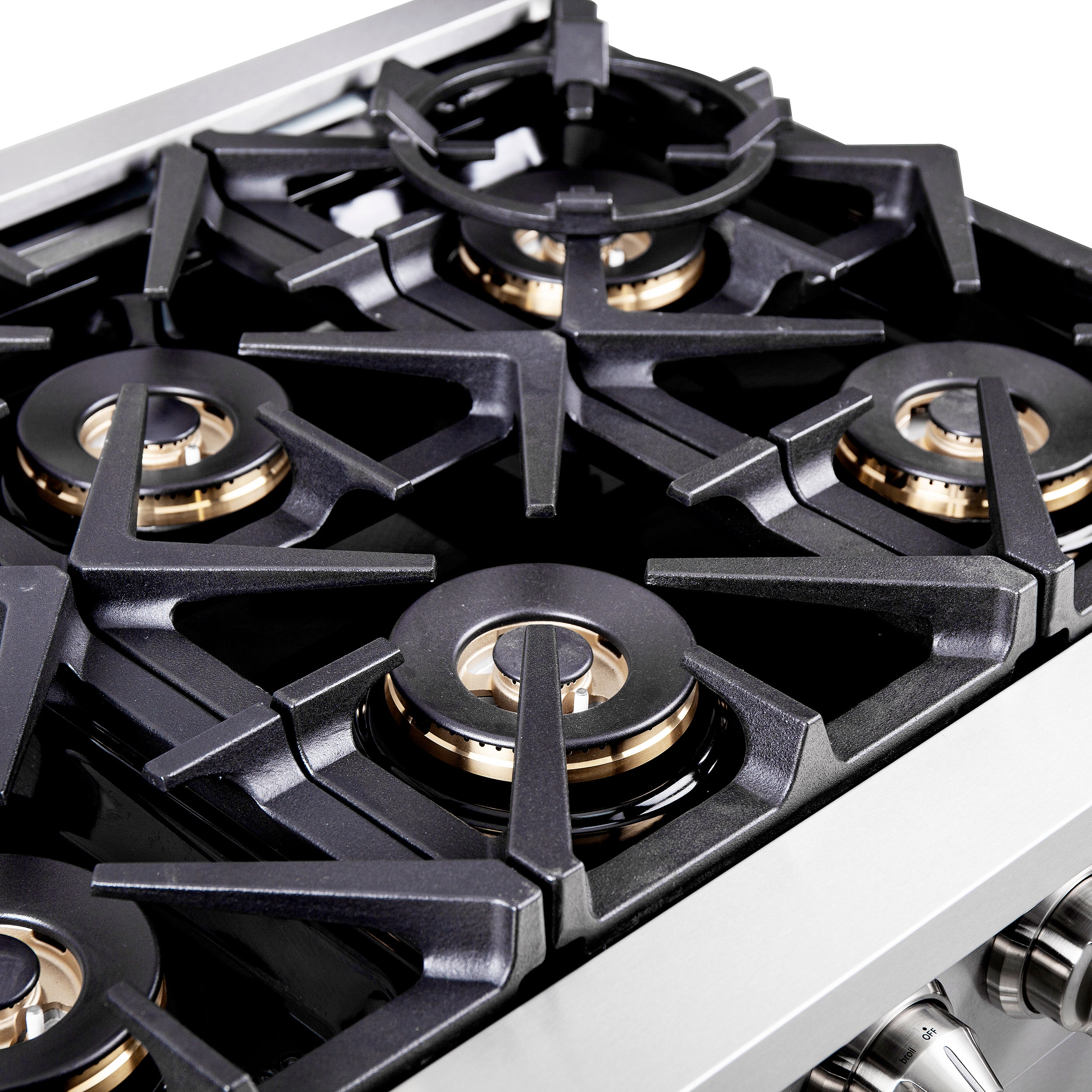 Forno Capriasca 36 in. 5.36 cu. ft. 6-Burner Stainless Steel French Door Gas Range with Brass Burners | FFSGS6460-36