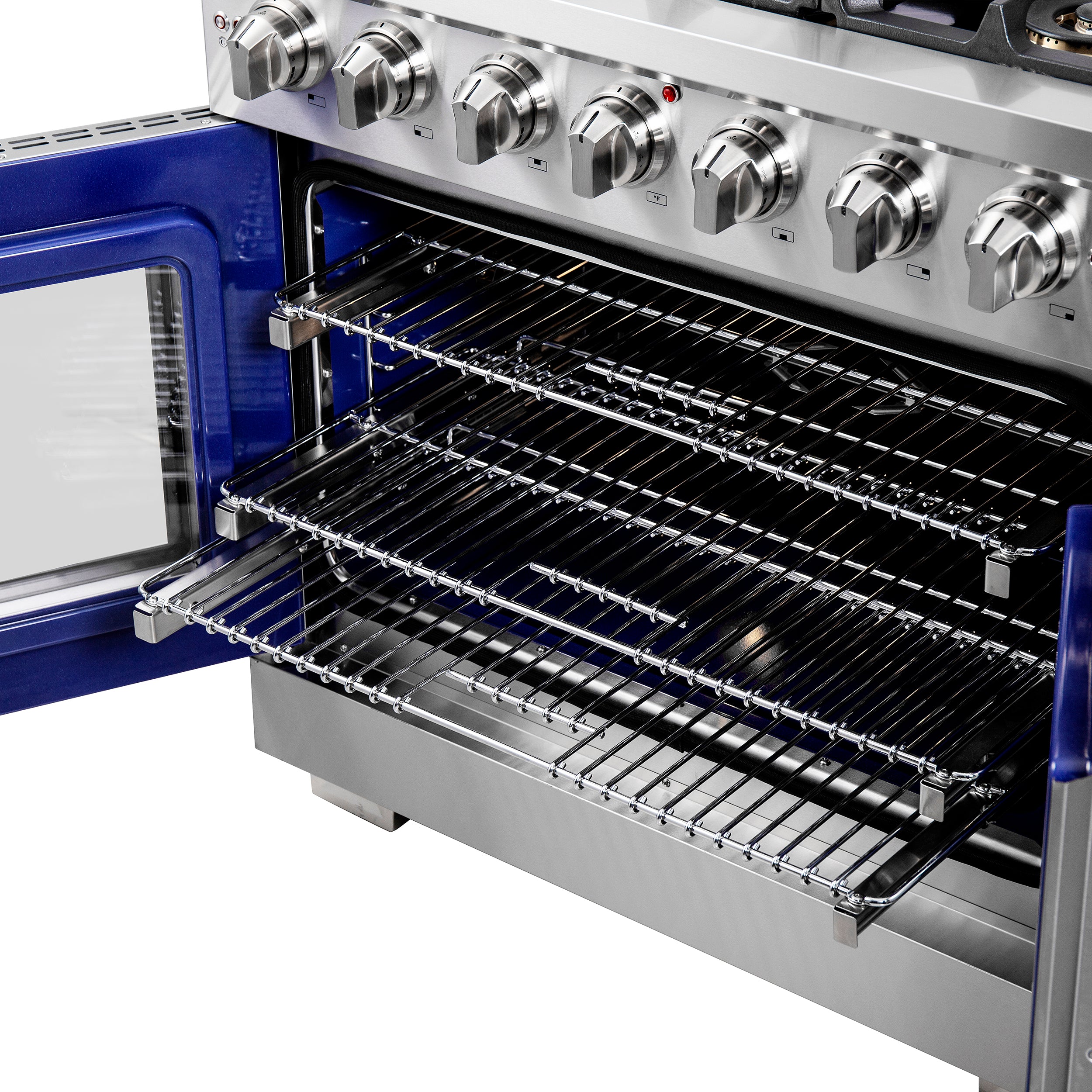 Forno Capriasca 36 in. 5.36 cu. ft. 6-Burner Stainless Steel French Door Gas Range with Brass Burners | FFSGS6460-36