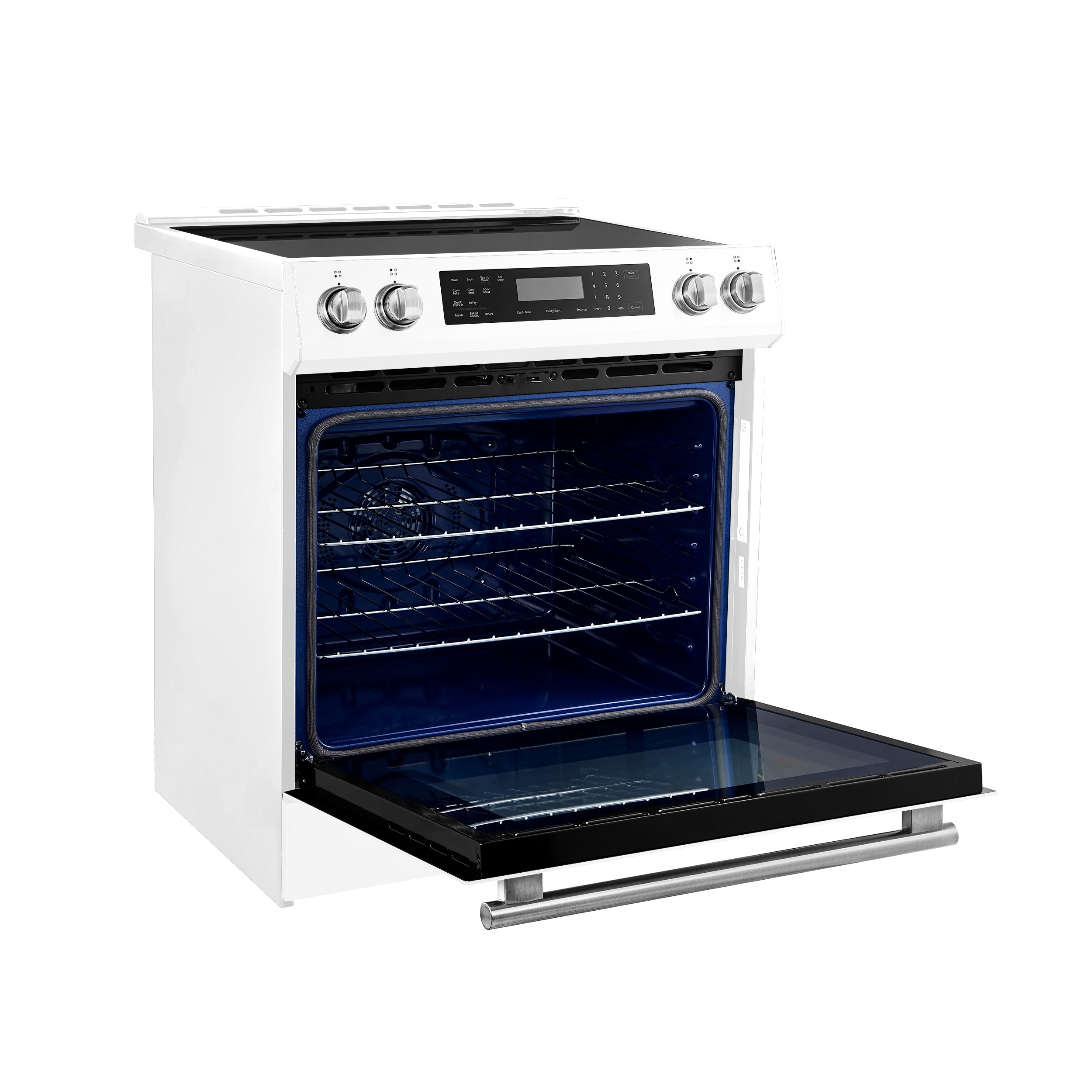 Forno Espresso Donatello 30 in. 5 cu. ft. 4-Burner White Induction Range with Antique Brass Accents | FFSIN0905-30WHT
