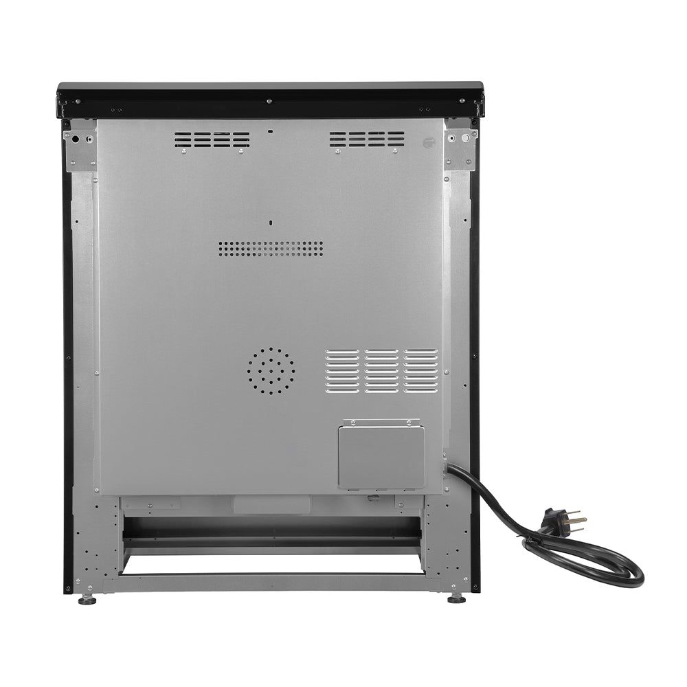 Forno Espresso Leonardo 30 in. 5 cu. ft. 4-Burner Black Induction Range with Antique Brass Accents | FFSIN0982-30BLK