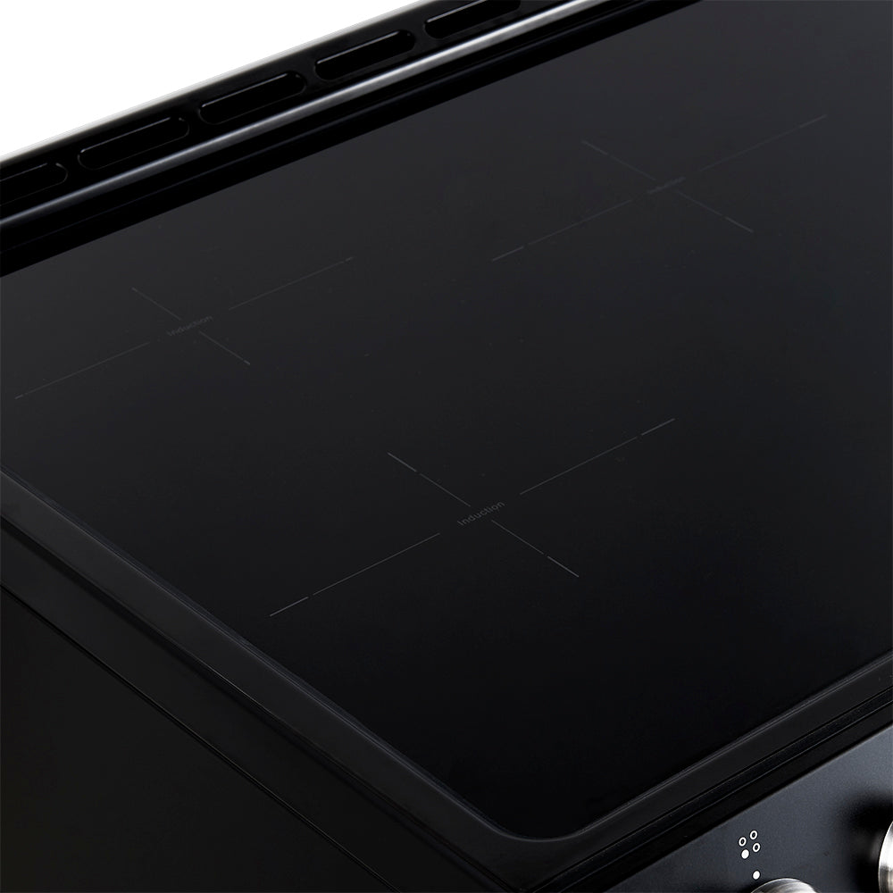 Forno Espresso Leonardo 30 in. 5 cu. ft. 4-Burner Black Induction Range with Antique Brass Accents | FFSIN0982-30BLK