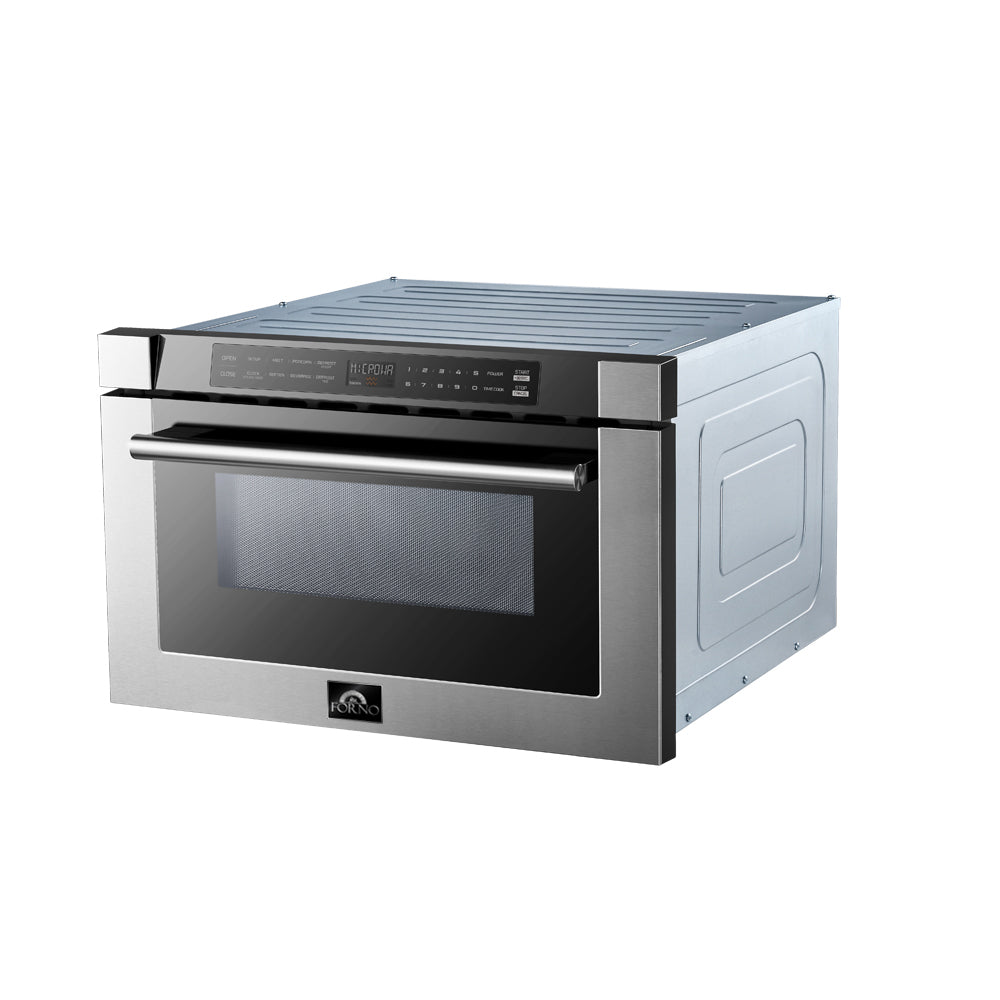 Forno Capoliveri 24 in. 1.2 cu.ft Stainless Steel Built-In Microwave Drawer | FMWDR3000-24