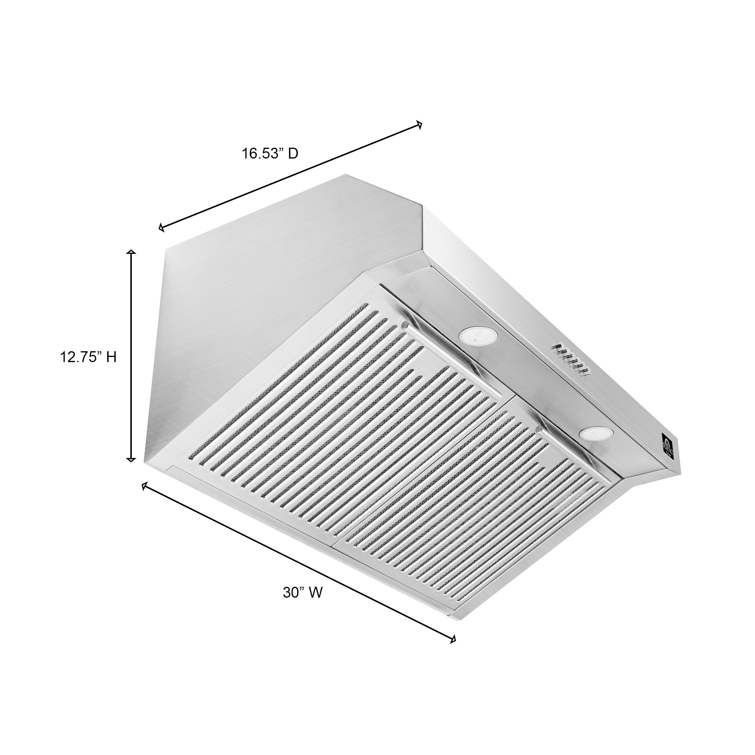 Forno Espresso Bari 30 in. 400 CFM Stainless Steel Under-Counter Range Hood | FRHUC5255-30