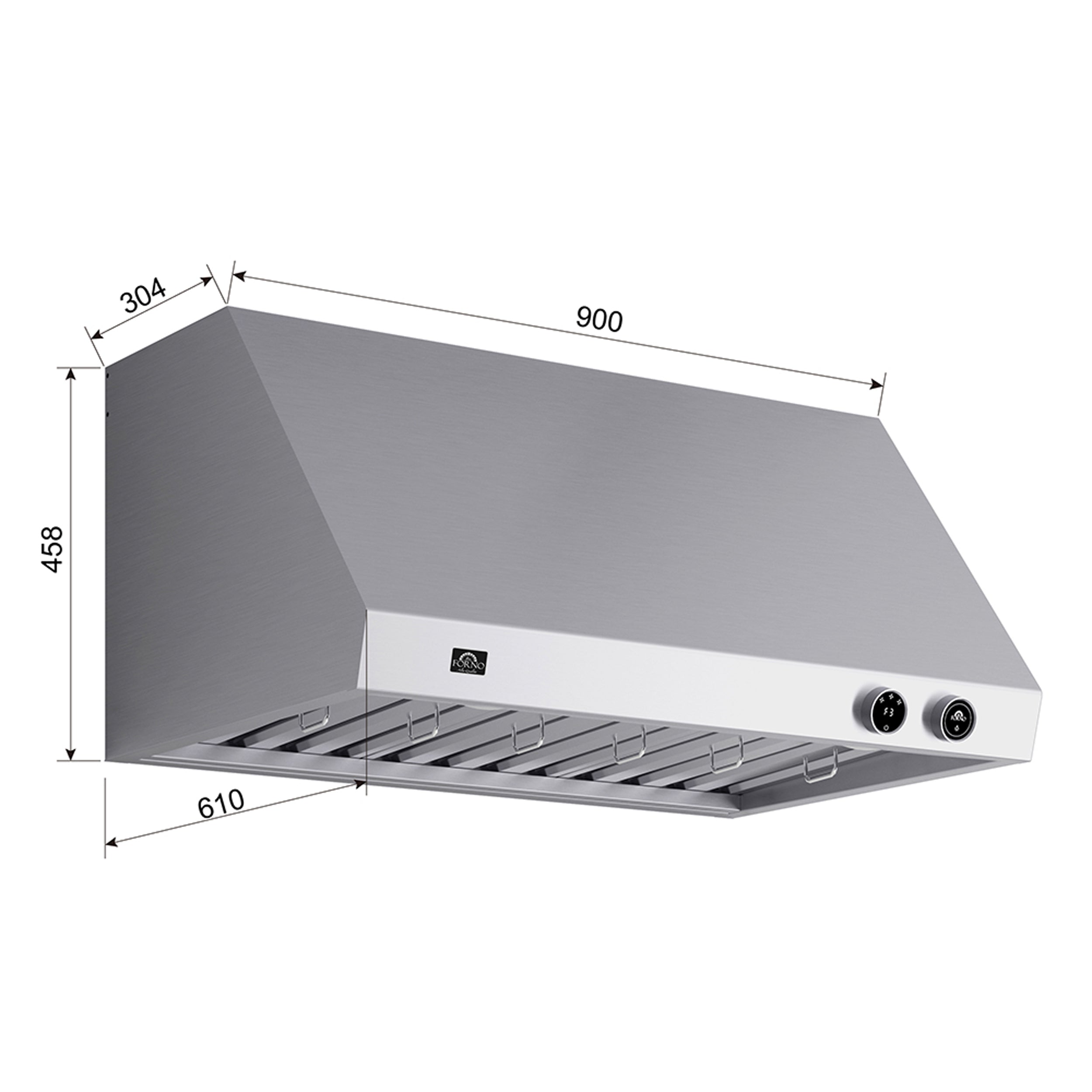 Forno Biagio 36 in. 600 CFM Stainless Steel Wall Mount Range Hood | FRHWM5009-36