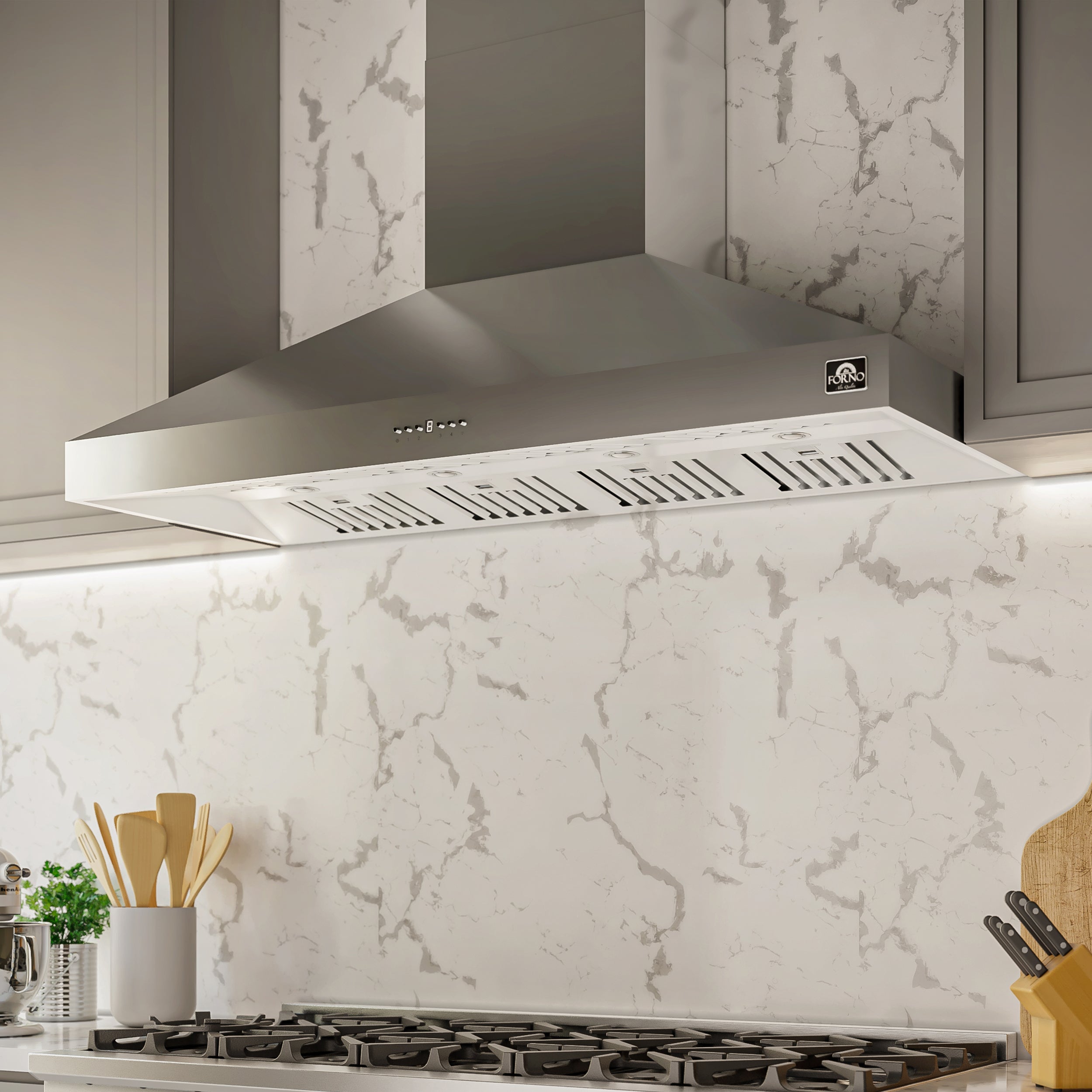 Forno Orvieto 60 in. 1200 CFM Stainless Steel Wall Mount Range Hood | FRHWM5094-60