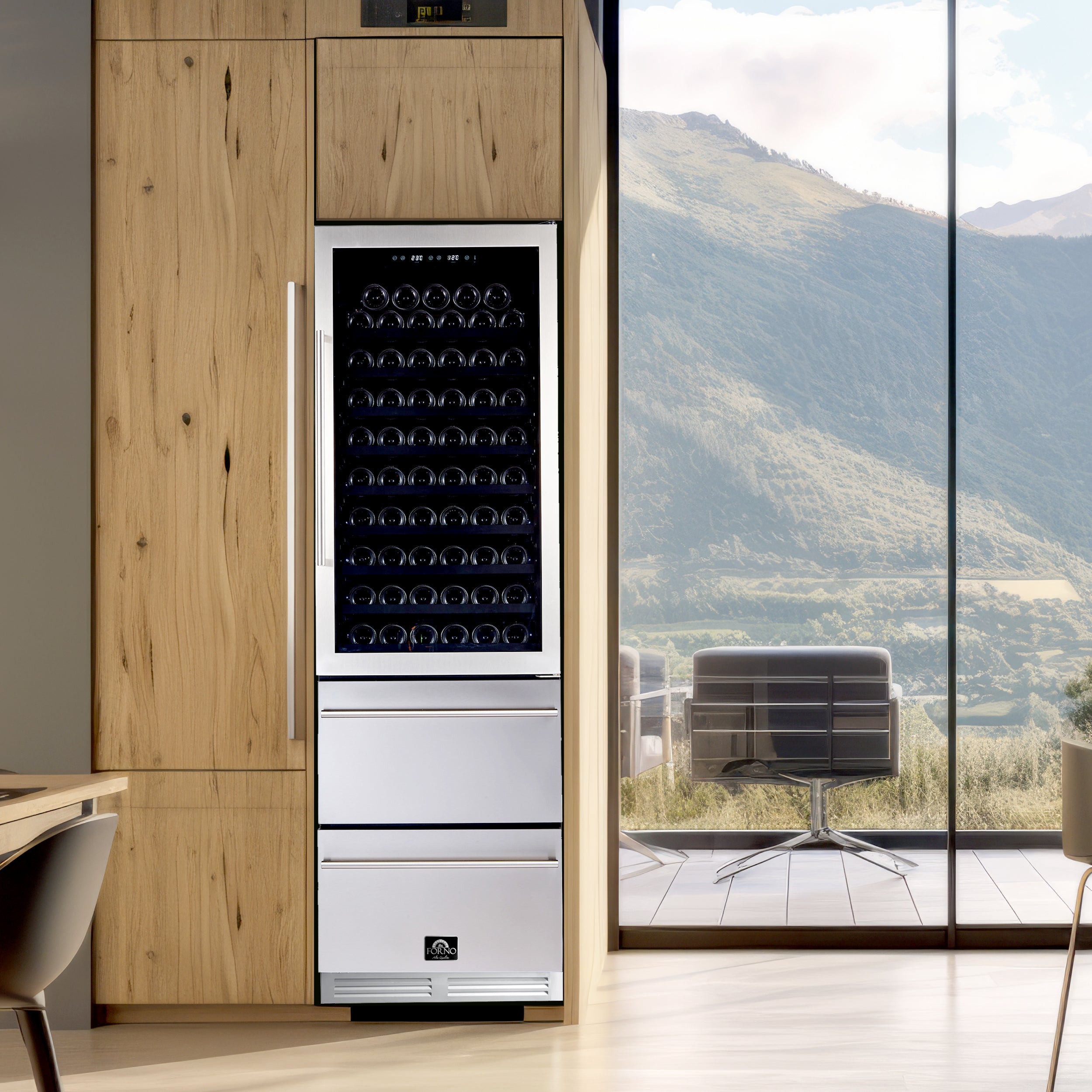 Forno Azienda 30 in. 108 Bottle Triple Zone Wine Cooler | FWCDR6628-24S