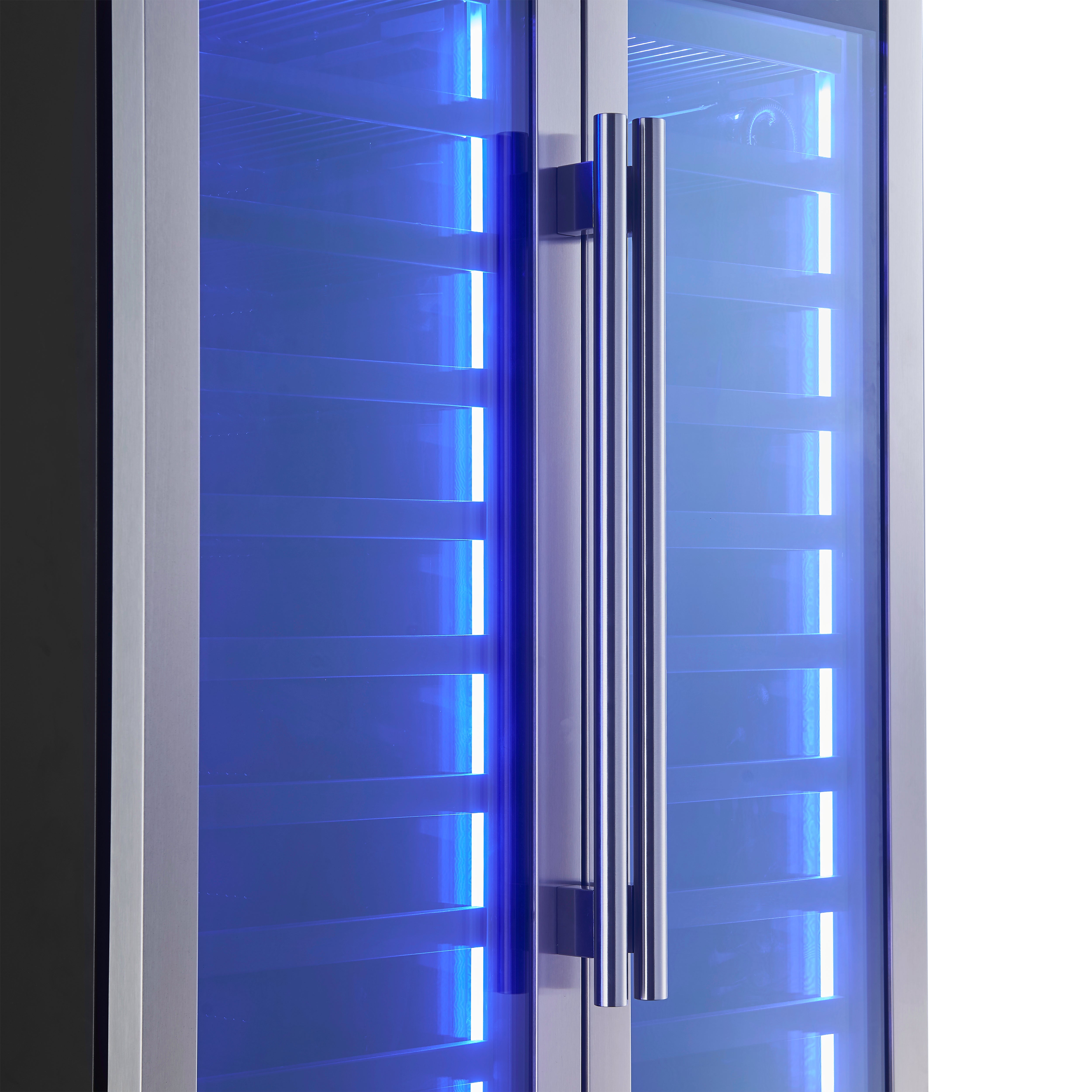 Forno Campania 32 in. 120 Bottle and 228 Can French Door Triple Zone Wine Cooler | FWCDR6635-32S