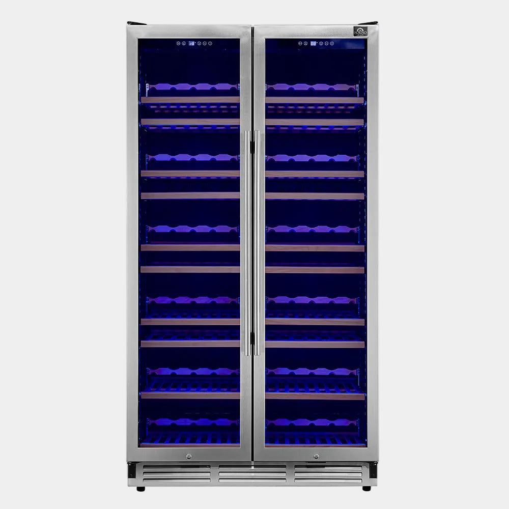 Forno Vernazza 40 in. 166 Bottle French Door Dual Zone Wine Cooler | FWCDR6642-40S