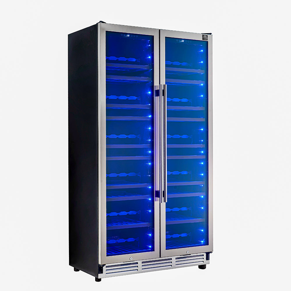Forno Vernazza 40 in. 166 Bottle French Door Dual Zone Wine Cooler | FWCDR6642-40S