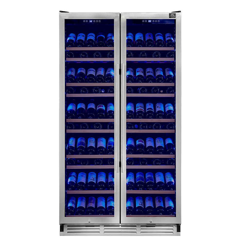 Forno Vernazza 40 in. 166 Bottle French Door Dual Zone Wine Cooler | FWCDR6642-40S