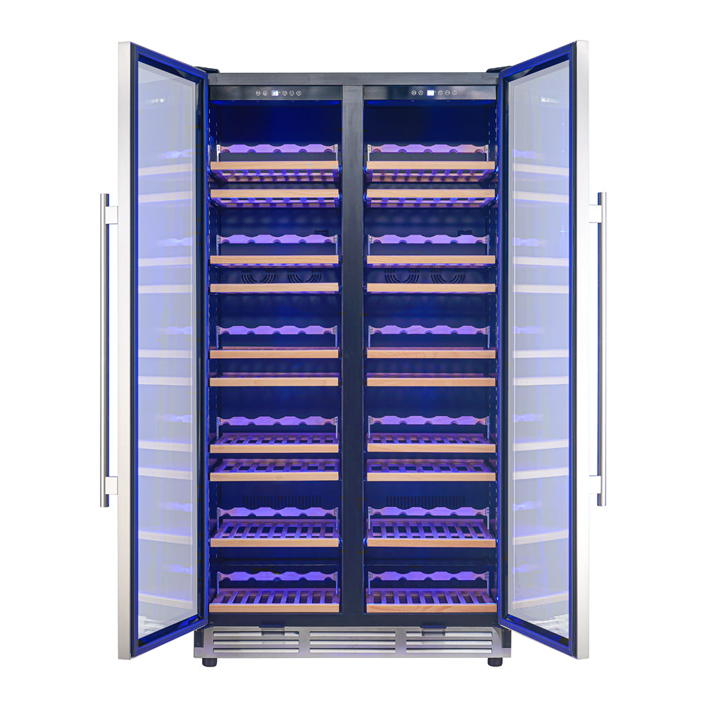 Forno Vernazza 40 in. 166 Bottle French Door Dual Zone Wine Cooler | FWCDR6642-40S