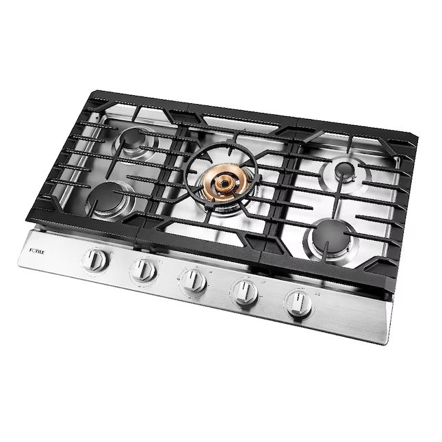 Fotile 36 in. 5-Burner Built-In Stainless Steel Gas Cooktop | GLS36502