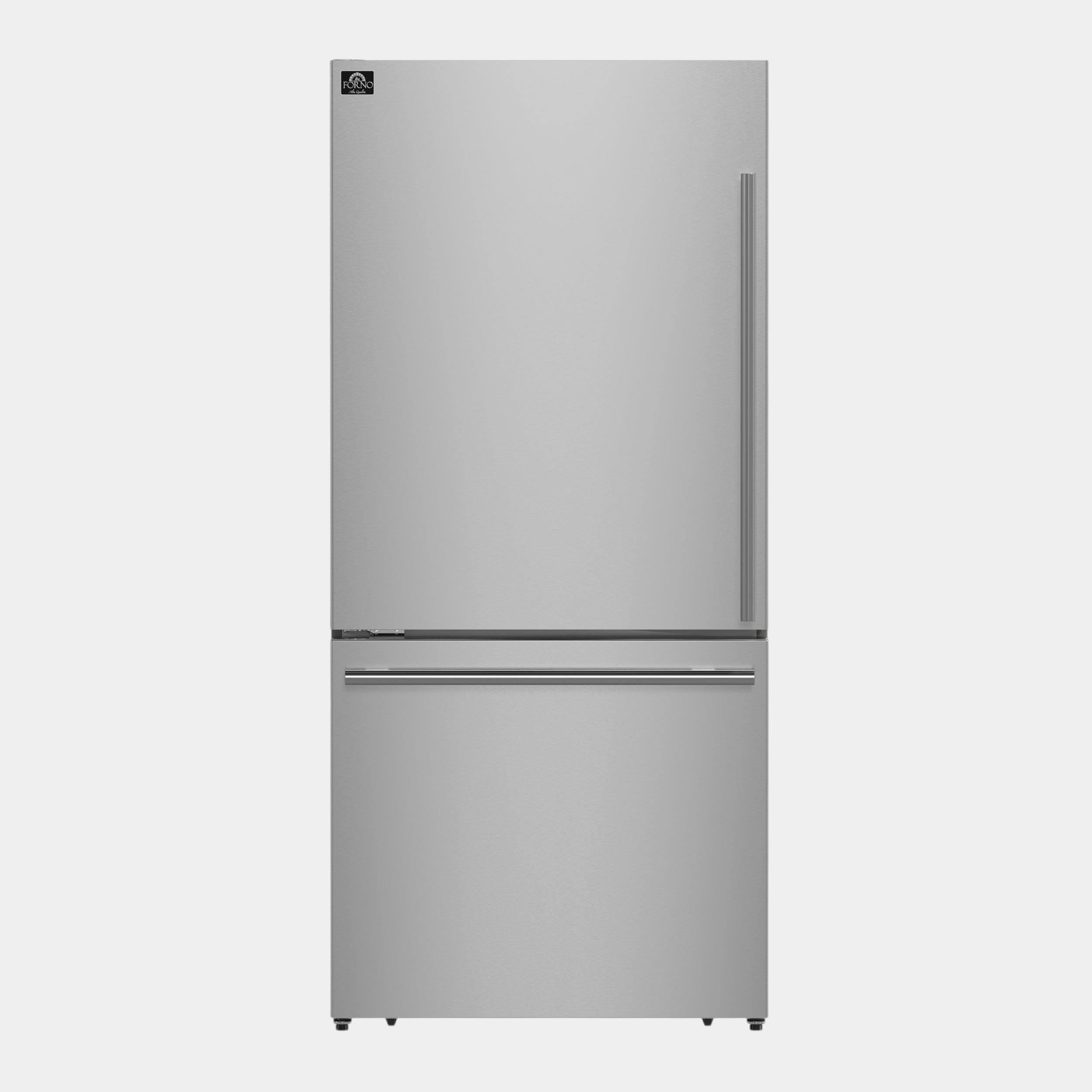 Forno Espresso Milano 31 in. 17.2 cu.ft. Stainless Steel Left Swing Refrigerator with Bottom Freezer and Ice Maker | FFFFD1786-31S