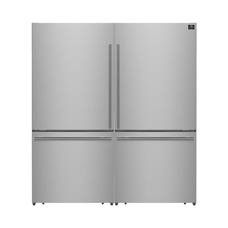 Forno Espresso Milano 62 in. 34.4 cu.ft. Stainless Steel Side-By-Side Refrigerator with Ice Maker | FFFFD1787-60S