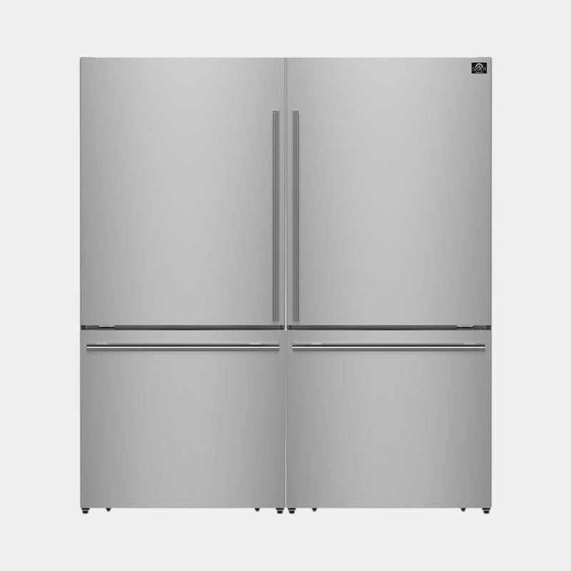 Forno Espresso Milano 62 in. 34.4 cu.ft. Stainless Steel Side-By-Side Refrigerator with Ice Maker | FFFFD1787-60S