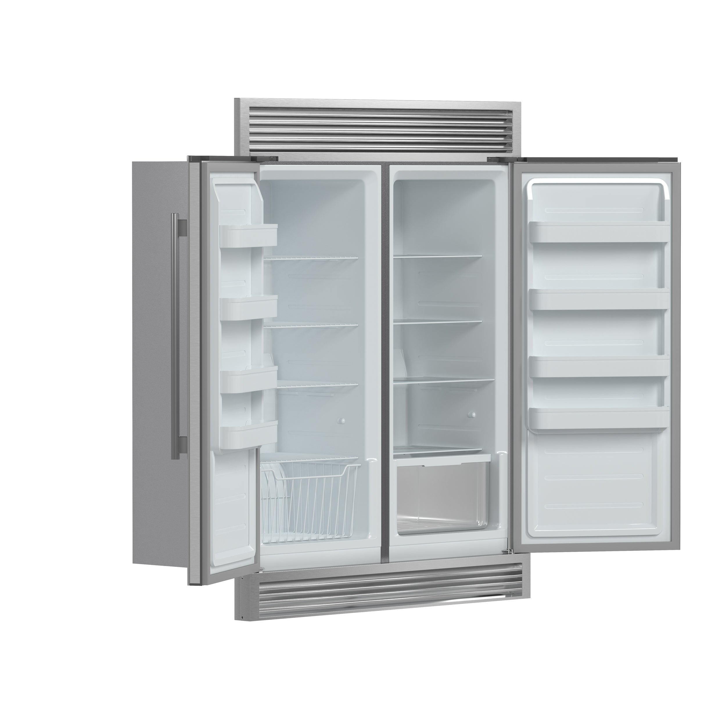 Forno Rizzuto 60-Inch Convertible Refrigerator/Freezer Set, 27.6 cu.ft Total Capacity, Decorative Grill, ENERGY STAR Certified