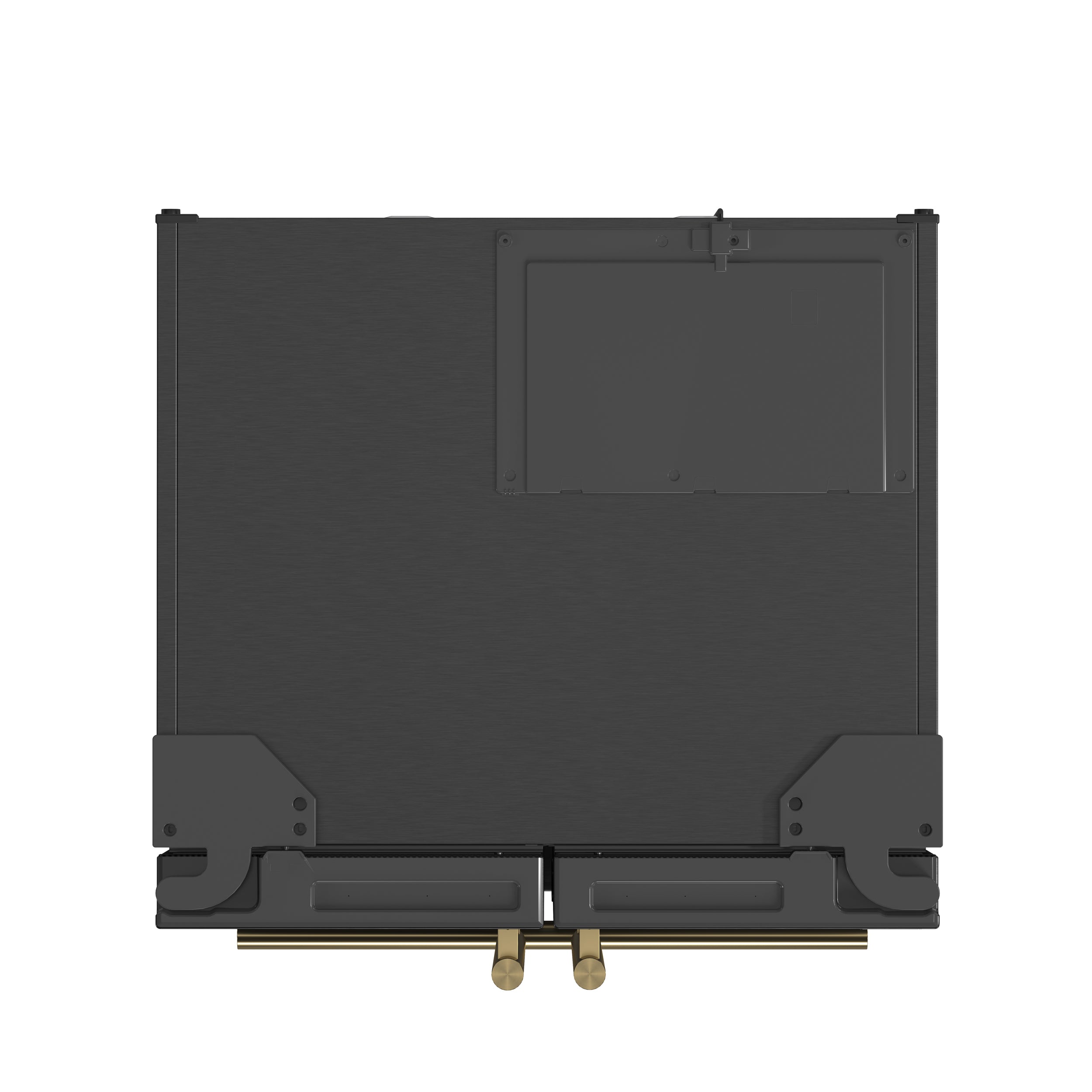 Forno Espresso Gallipoli 30 in. 17.5 cu.ft. Black French Door Refrigerator with Ice Maker and Antique Brass Handles | FFFFD1974-31BLK