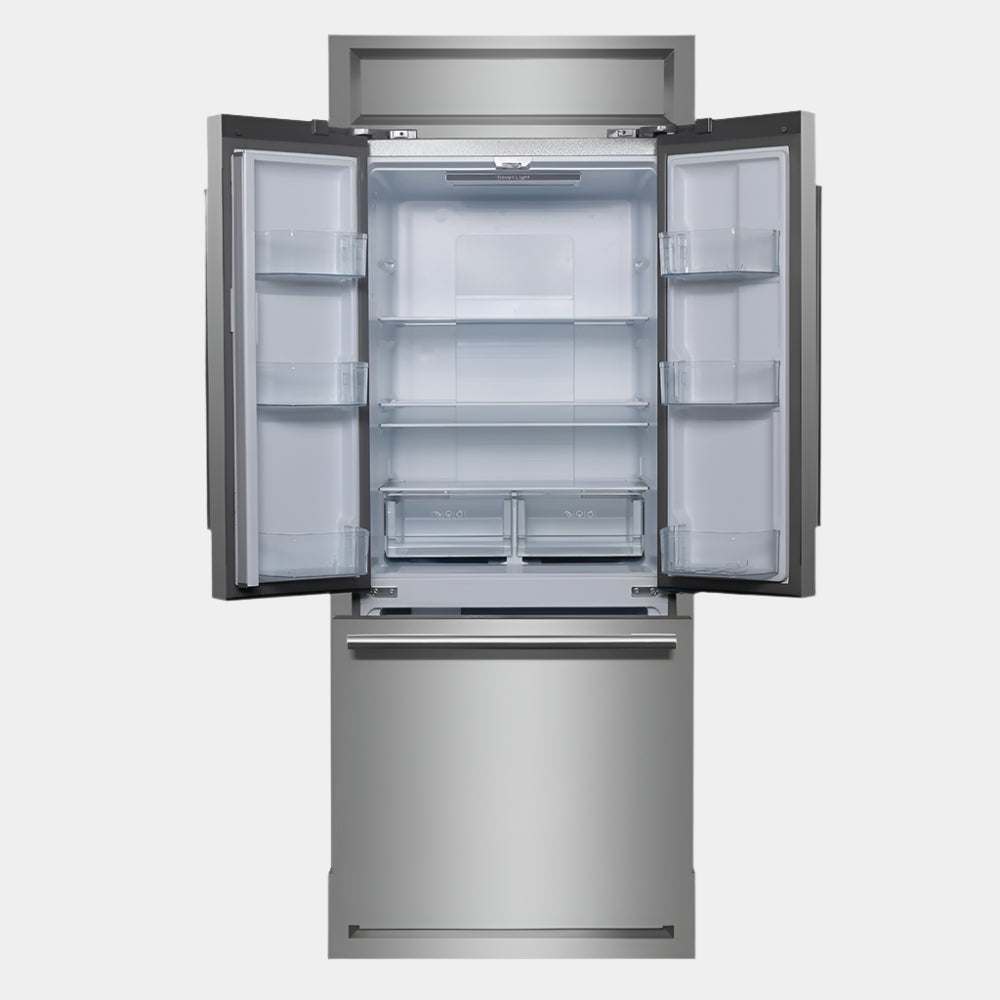 Forno Gallipoli 35 in. 17.5 cu.ft. Stainless Steel Built-In French Door Refrigerator with Ice Maker and Modern Trim Kit | FFFFD1974-35MG