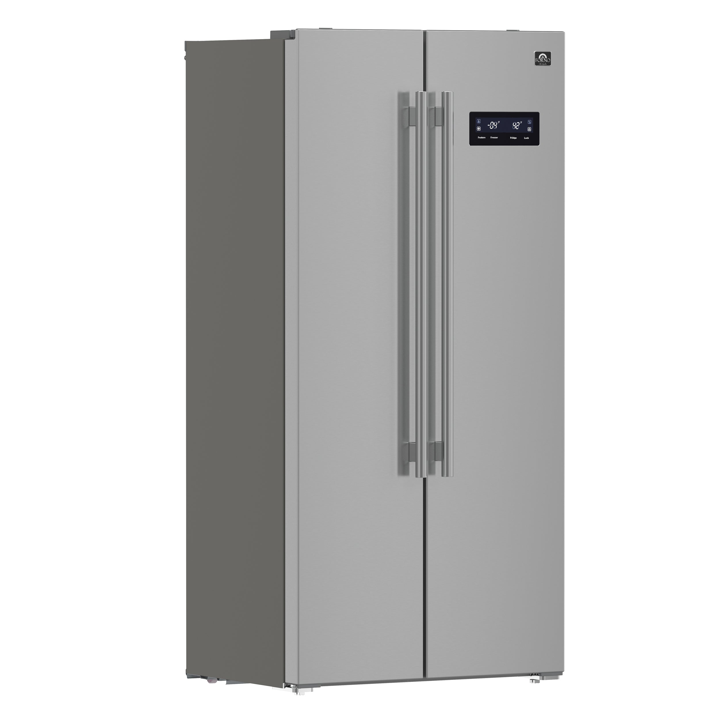 Forno Salerno 33 in. 15.6 cu. ft. Side-by-Side Stainless Steel Refrigerator | FFRBI1805-33SB