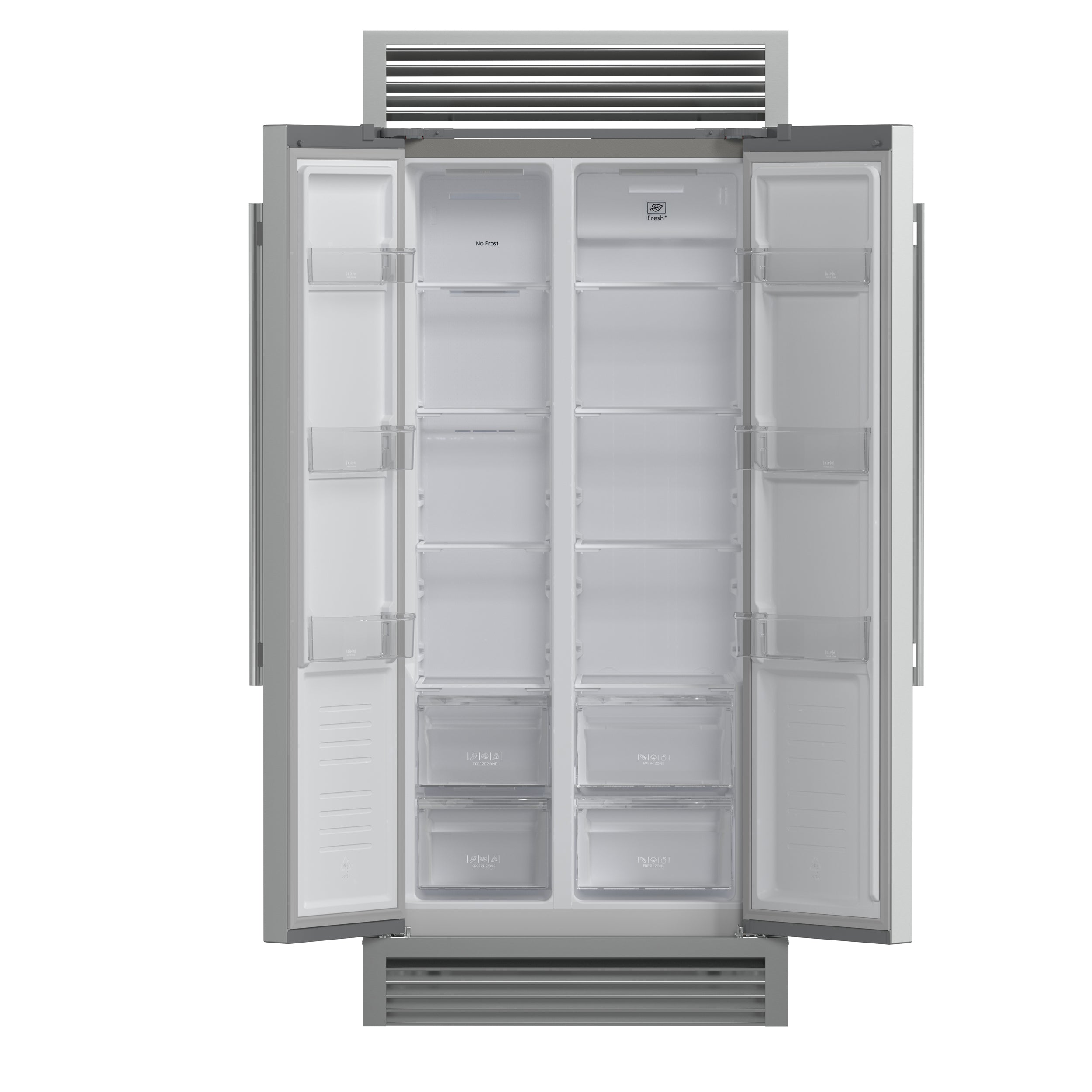 Forno Salerno 37 in. 15.6 cu. ft. Side-by-Side Stainless Steel Refrigerator with Grill Trim Kit | FFRBI1805-37SG