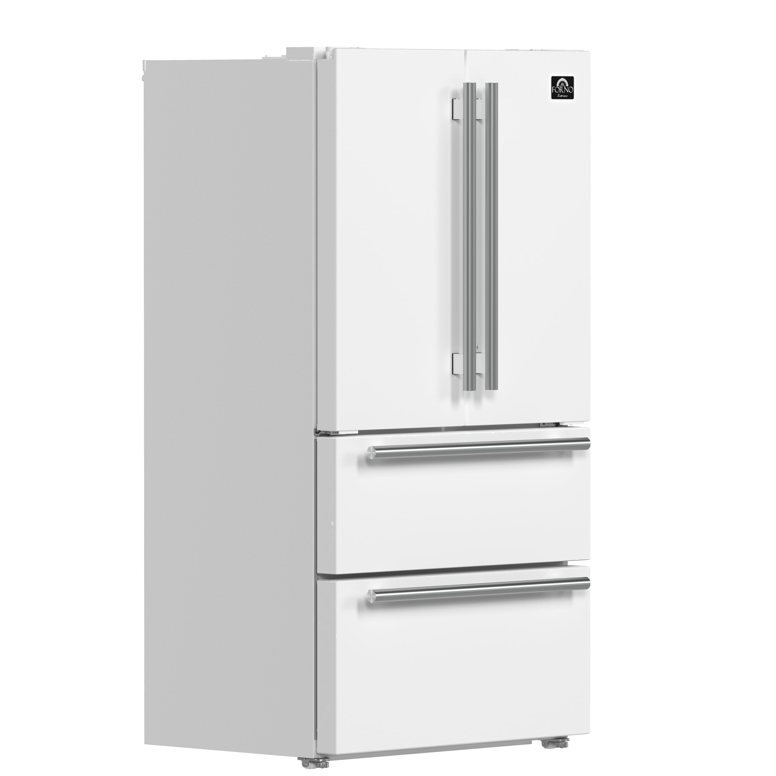FORNO 2-Piece White Kitchen Bundle - 30" Electric Range and 36" Bottom Freezer Refrigerator