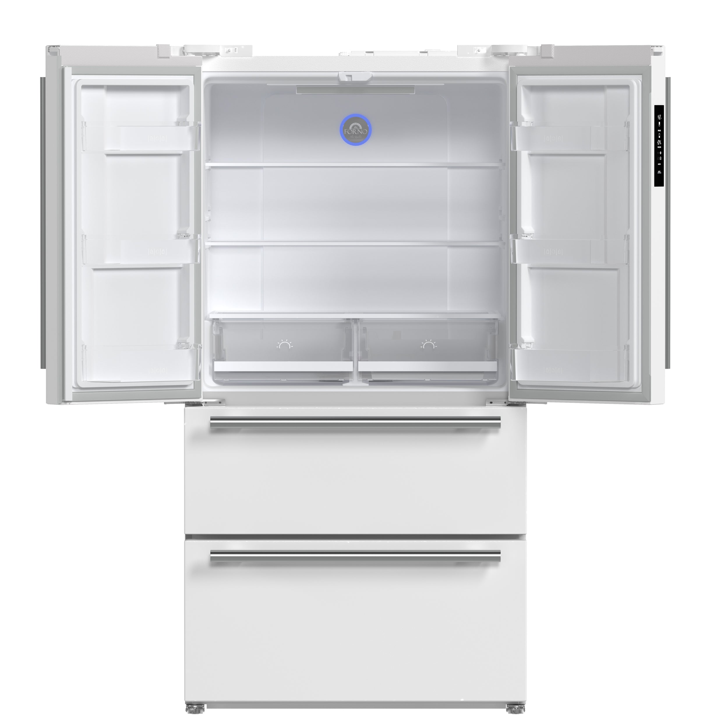FORNO 2-Piece White Kitchen Bundle - 30" Electric Range and 36" Bottom Freezer Refrigerator