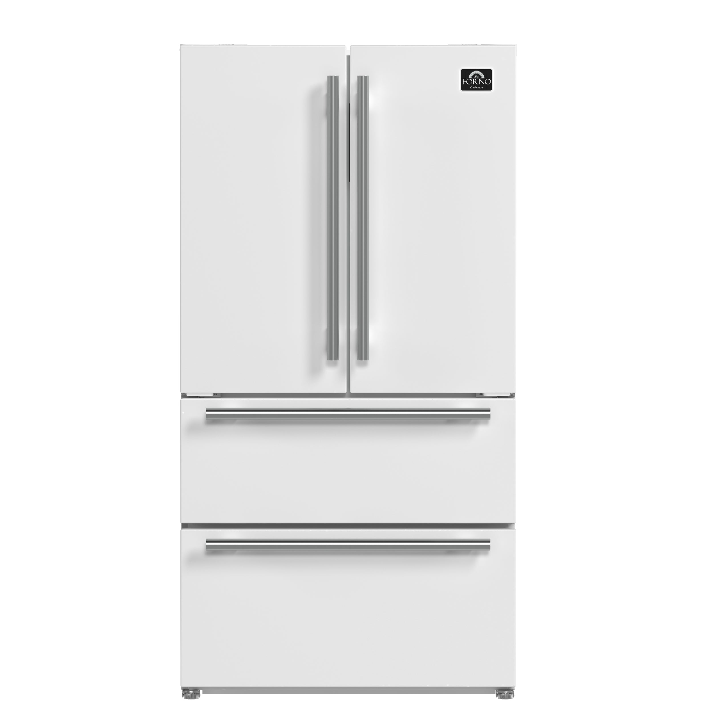 FORNO 2-Piece White Kitchen Bundle - 30" Electric Range and 36" Bottom Freezer Refrigerator