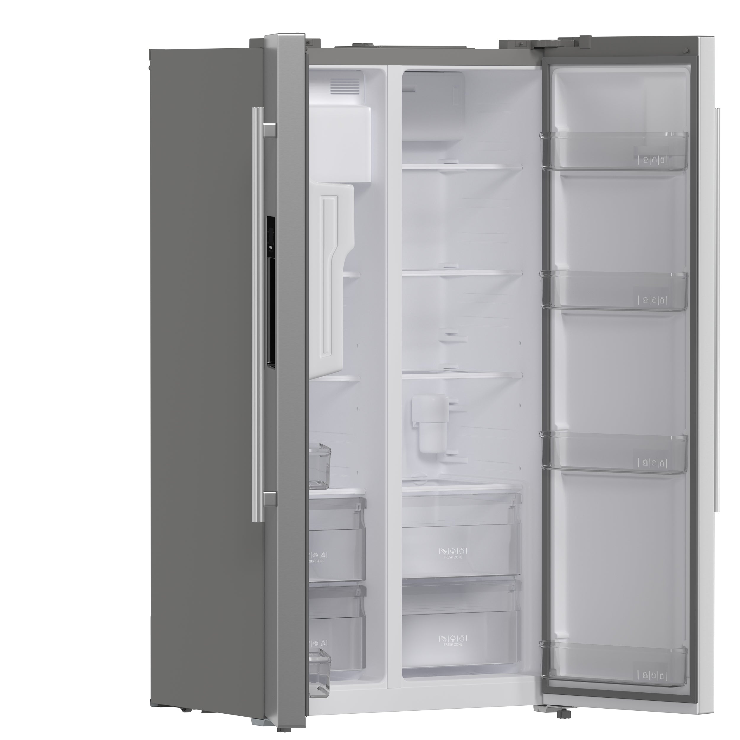 Forno Salerno 36 in. 20 cu. ft. Side-by-Side Stainless Steel Refrigerator with Water and Ice Dispenser | FFRBI1844-36SB