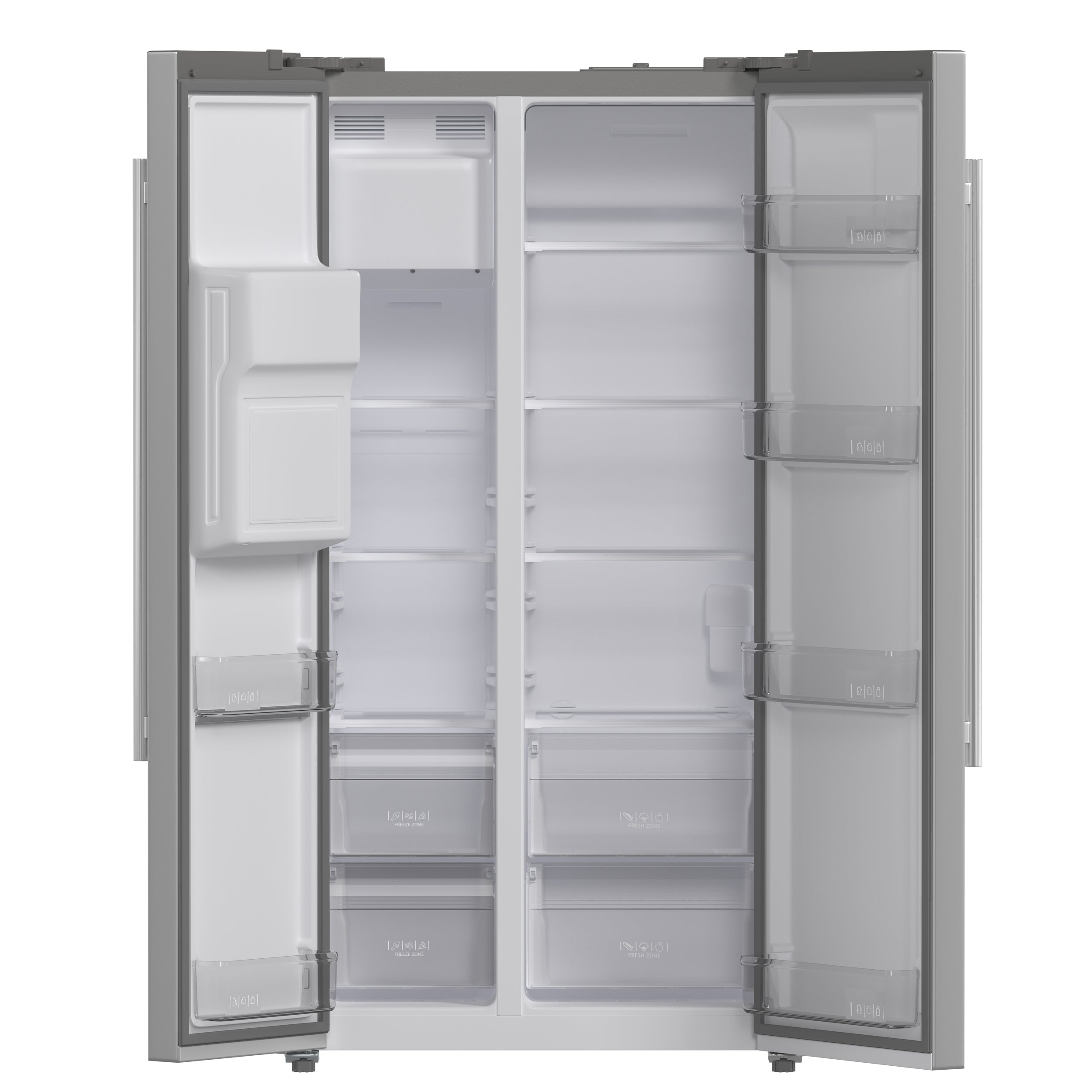 Forno Salerno 36 in. 20 cu. ft. Side-by-Side Stainless Steel Refrigerator with Water and Ice Dispenser | FFRBI1844-36SB