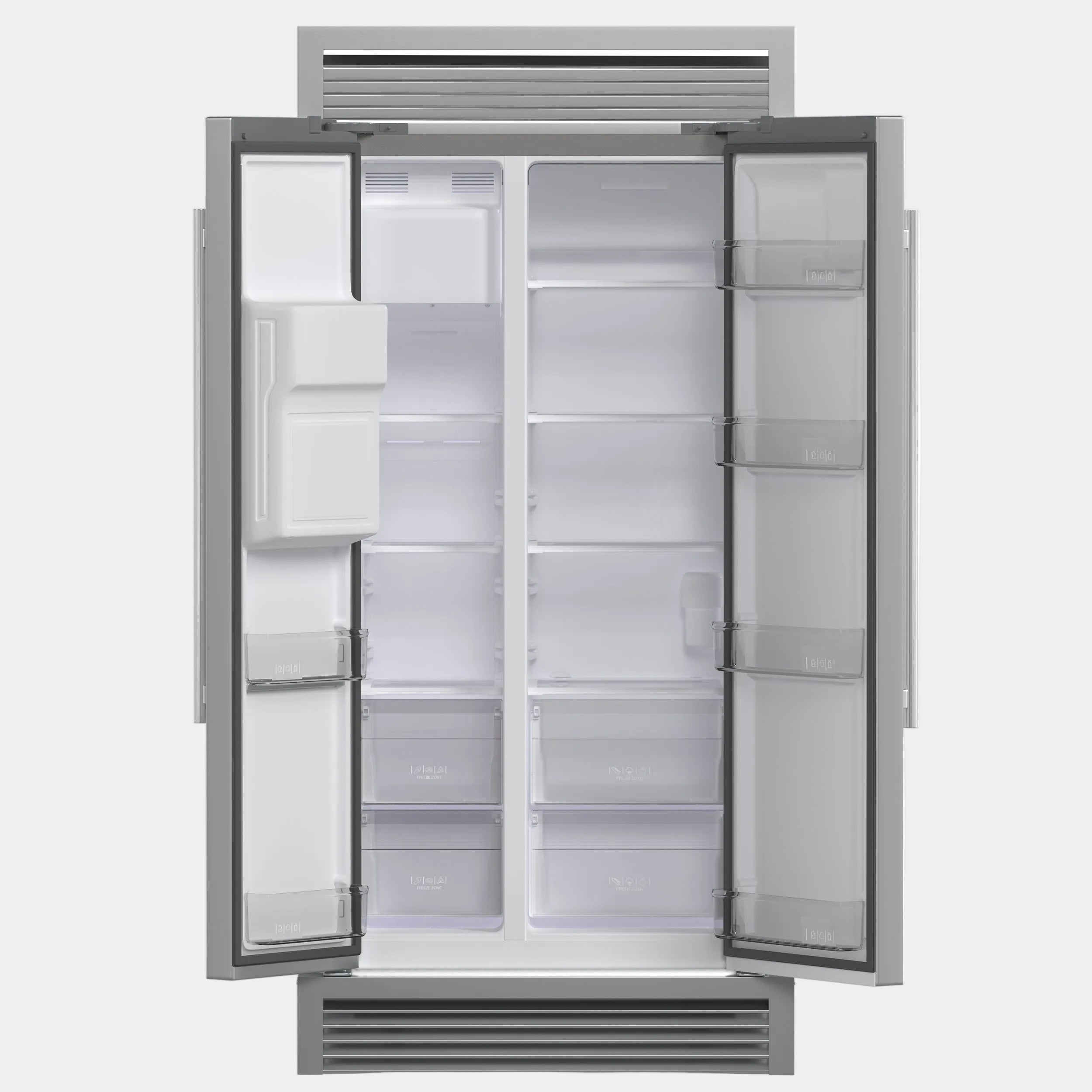 Forno Salerno 40-Inch Built-In Stainless Steel Refrigerator, 20 cu.ft, Decorative Grill, ENERGY STAR Certified
