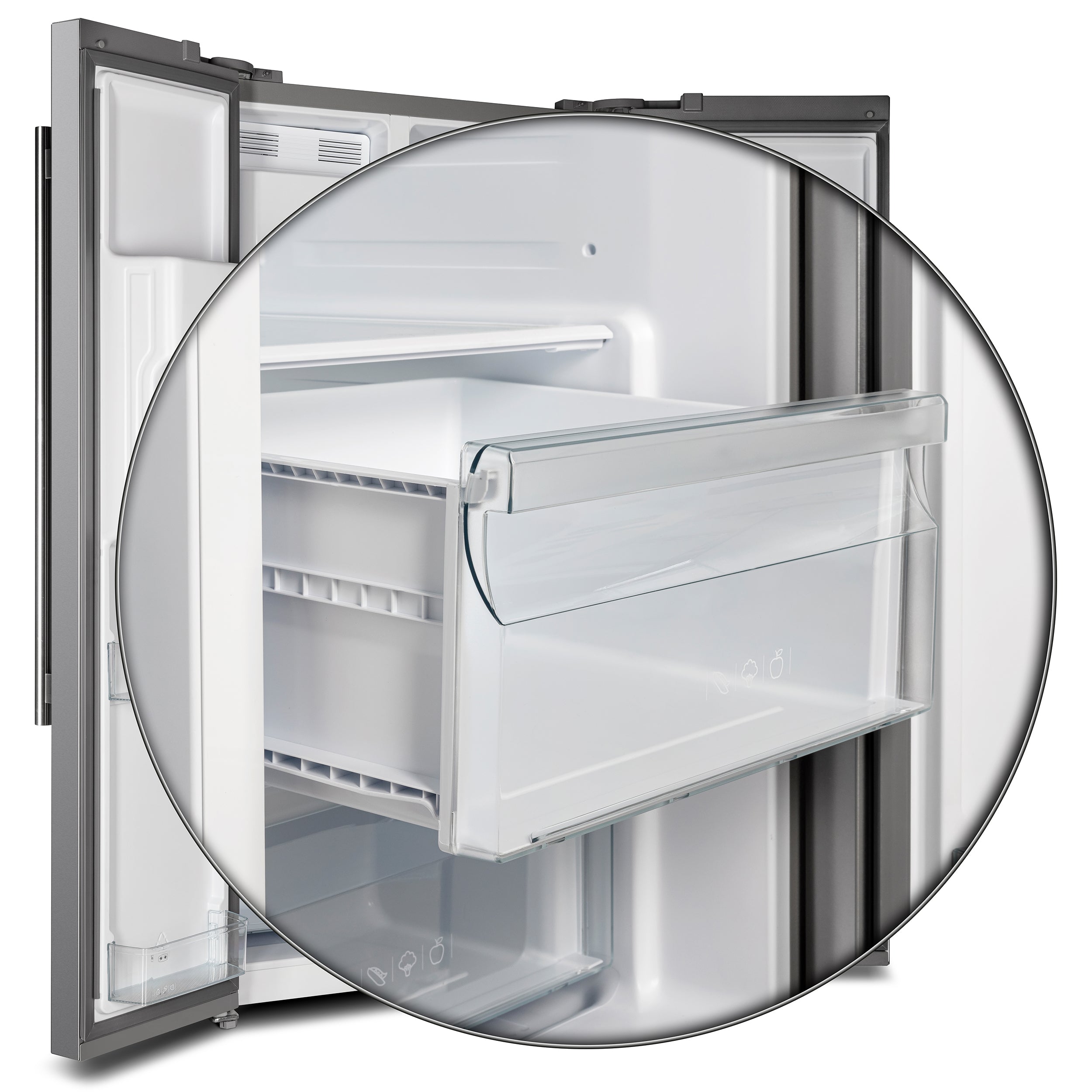 Forno Salerno 40-Inch Built-In Stainless Steel Refrigerator, 20 cu.ft, Decorative Grill, ENERGY STAR Certified